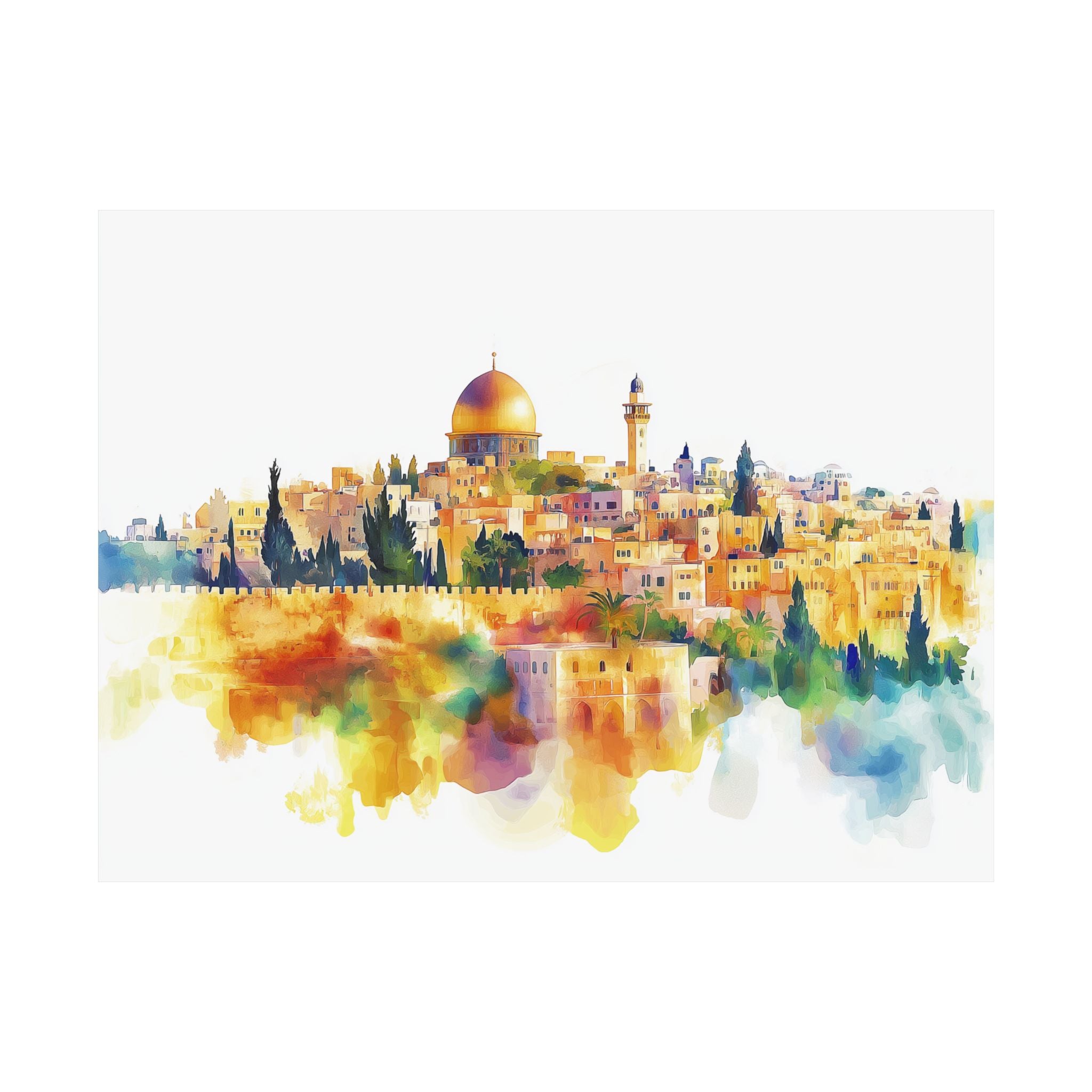 פוסטר אמנות קיר ירושלים כיפת הסלע אמנות יודאיקה מתנה