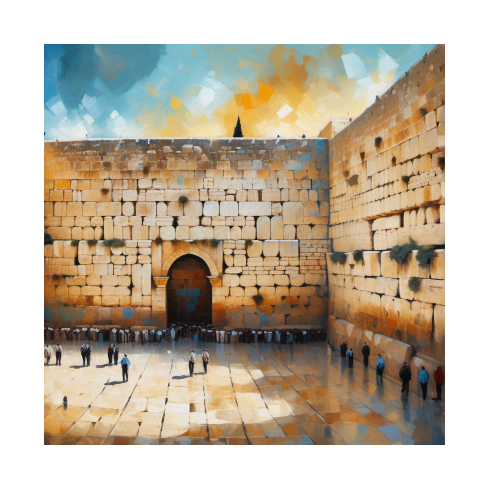 הדפס ציור שמן של הכותל המערבי, פוסטרים אנכיים מט