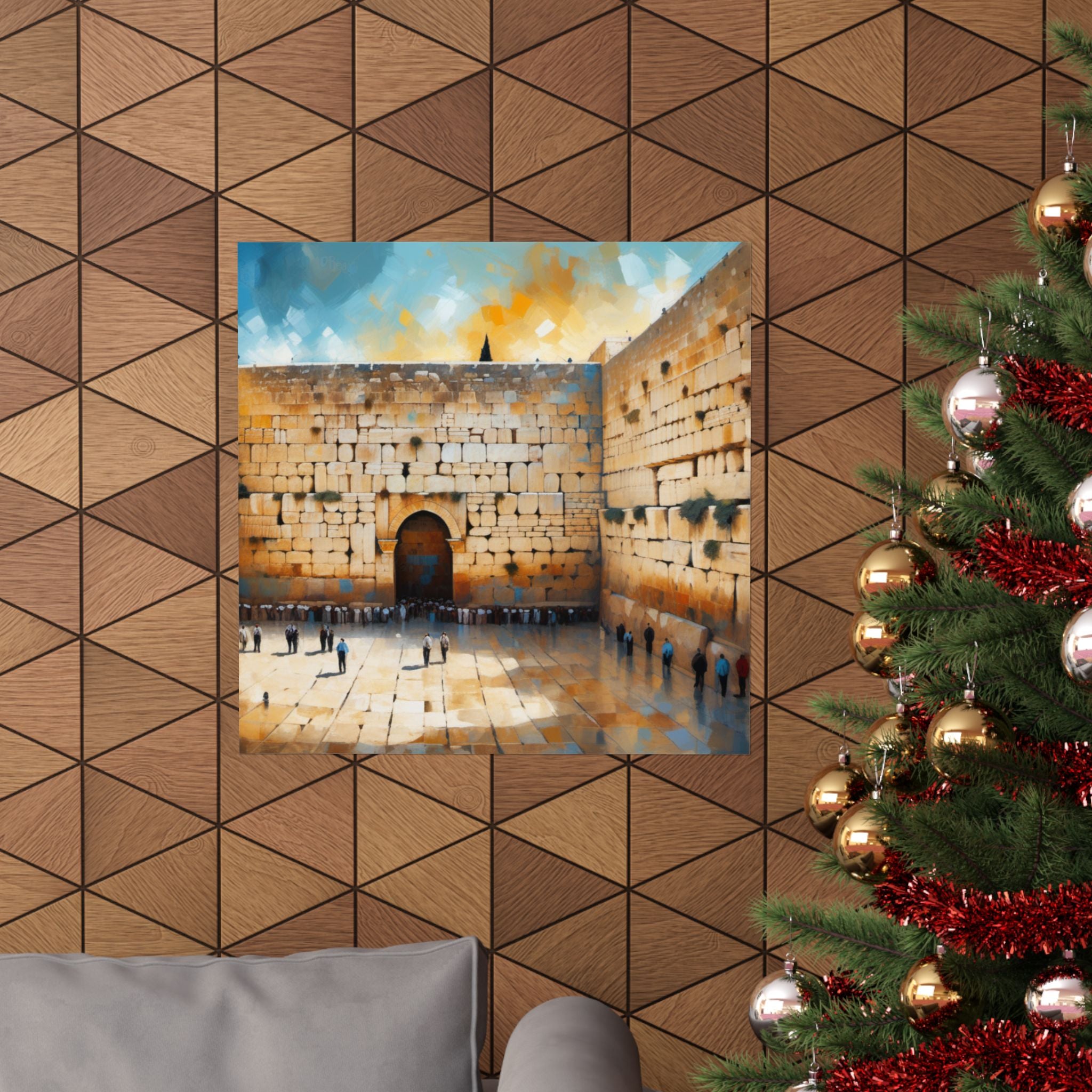 הדפס ציור שמן של הכותל המערבי, פוסטרים אנכיים מט