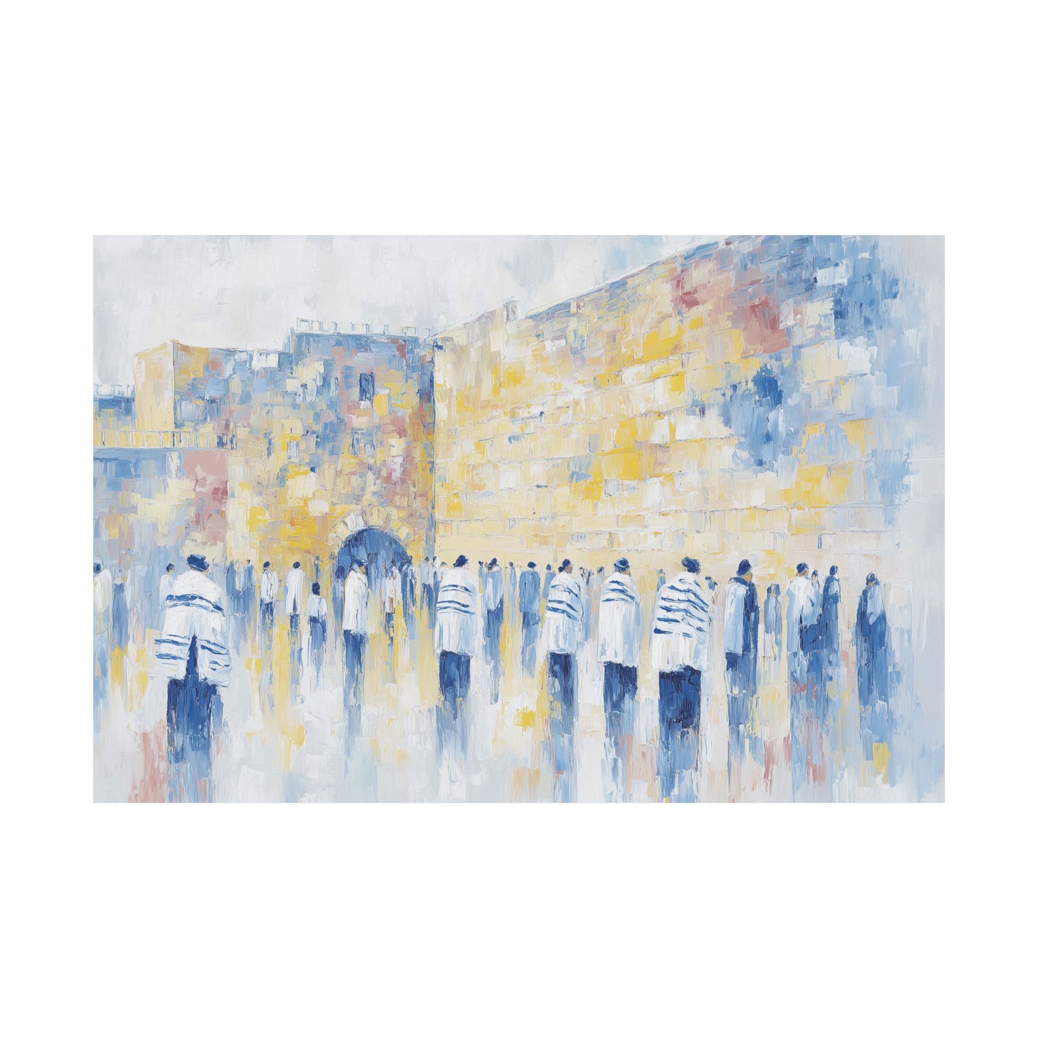 ציור קנבס של אמנות יודאיקה בכותל המערבי
