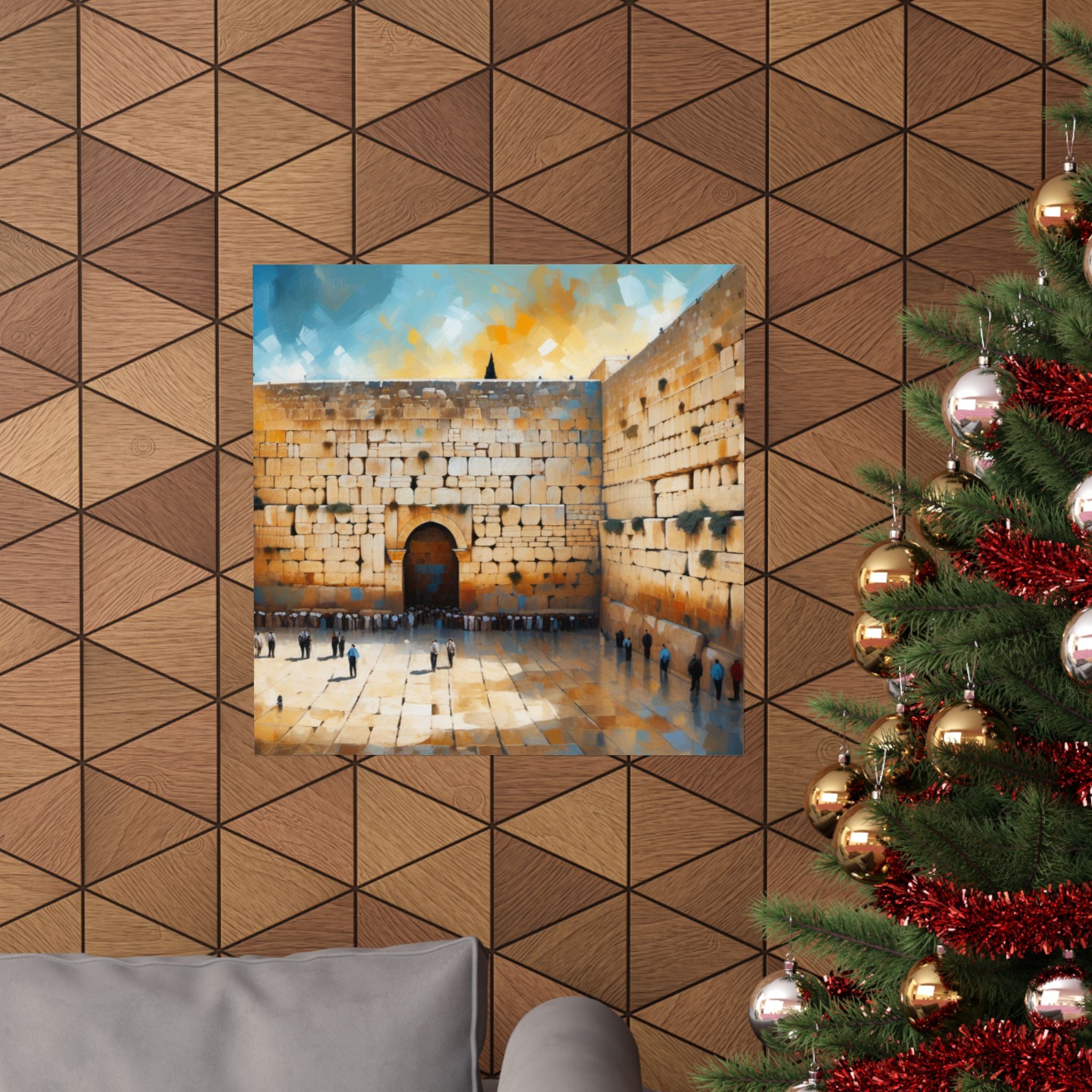 הדפס ציור שמן של הכותל המערבי, פוסטרים אנכיים מט