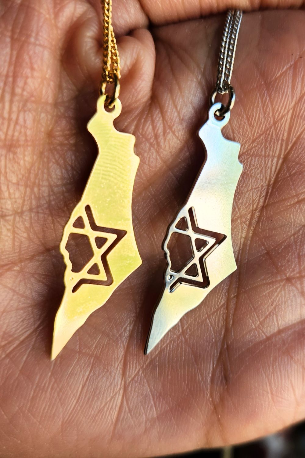 מפת ישראל שרשרת זהב