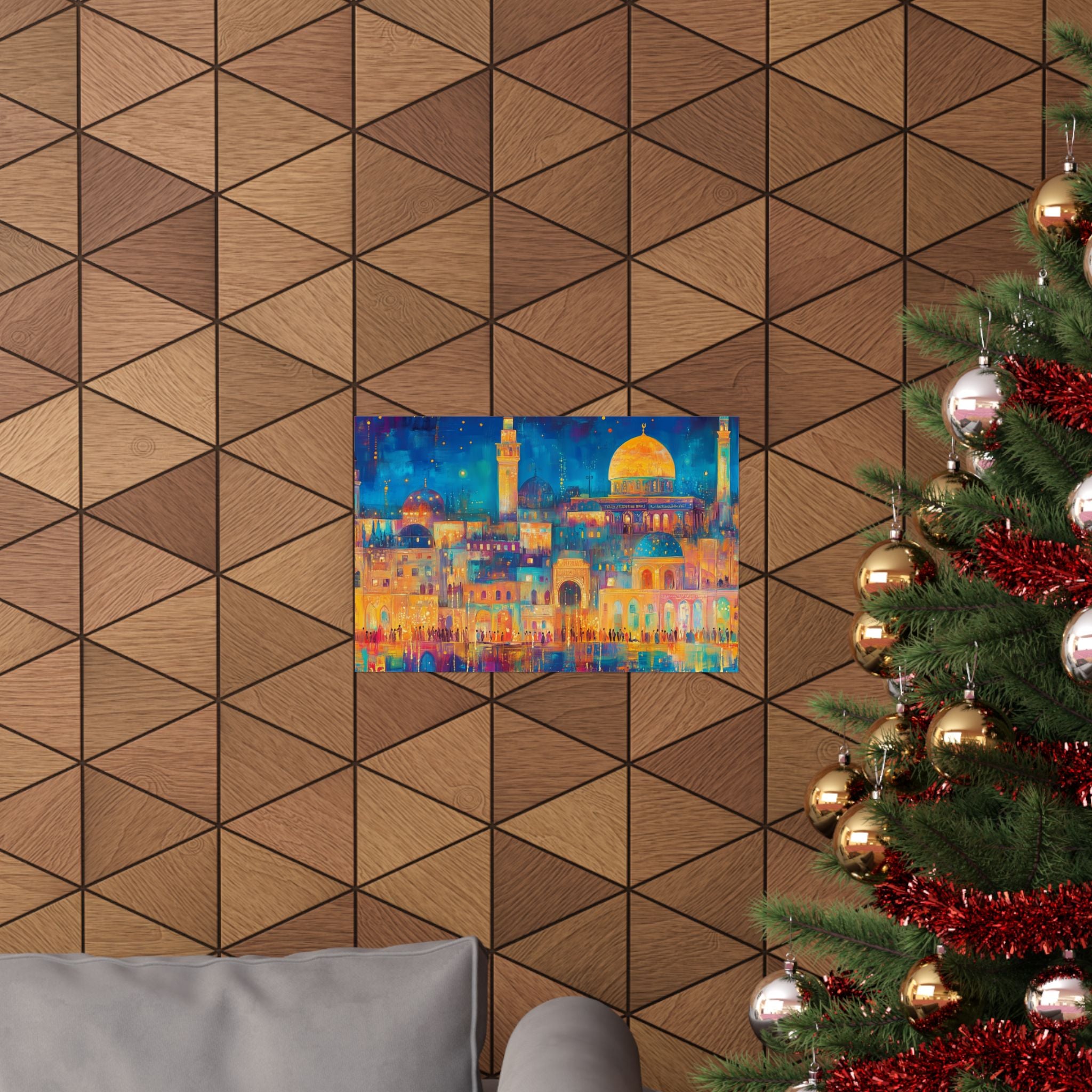 ציור קיר קו הרקיע של ירושלים, כיפת הסלע, מתנה יודאיקה