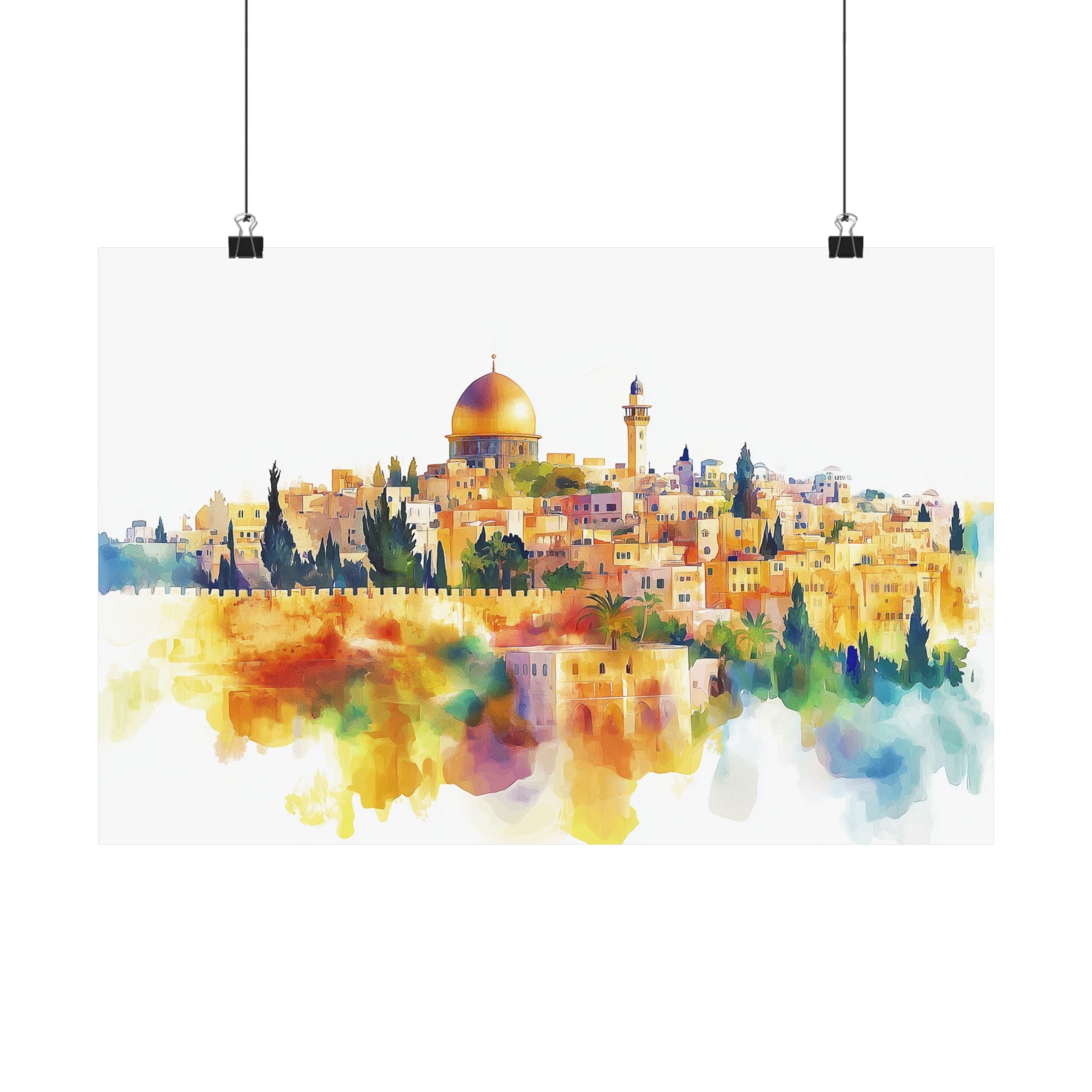 פוסטר אמנות קיר ירושלים כיפת הסלע אמנות יודאיקה מתנה