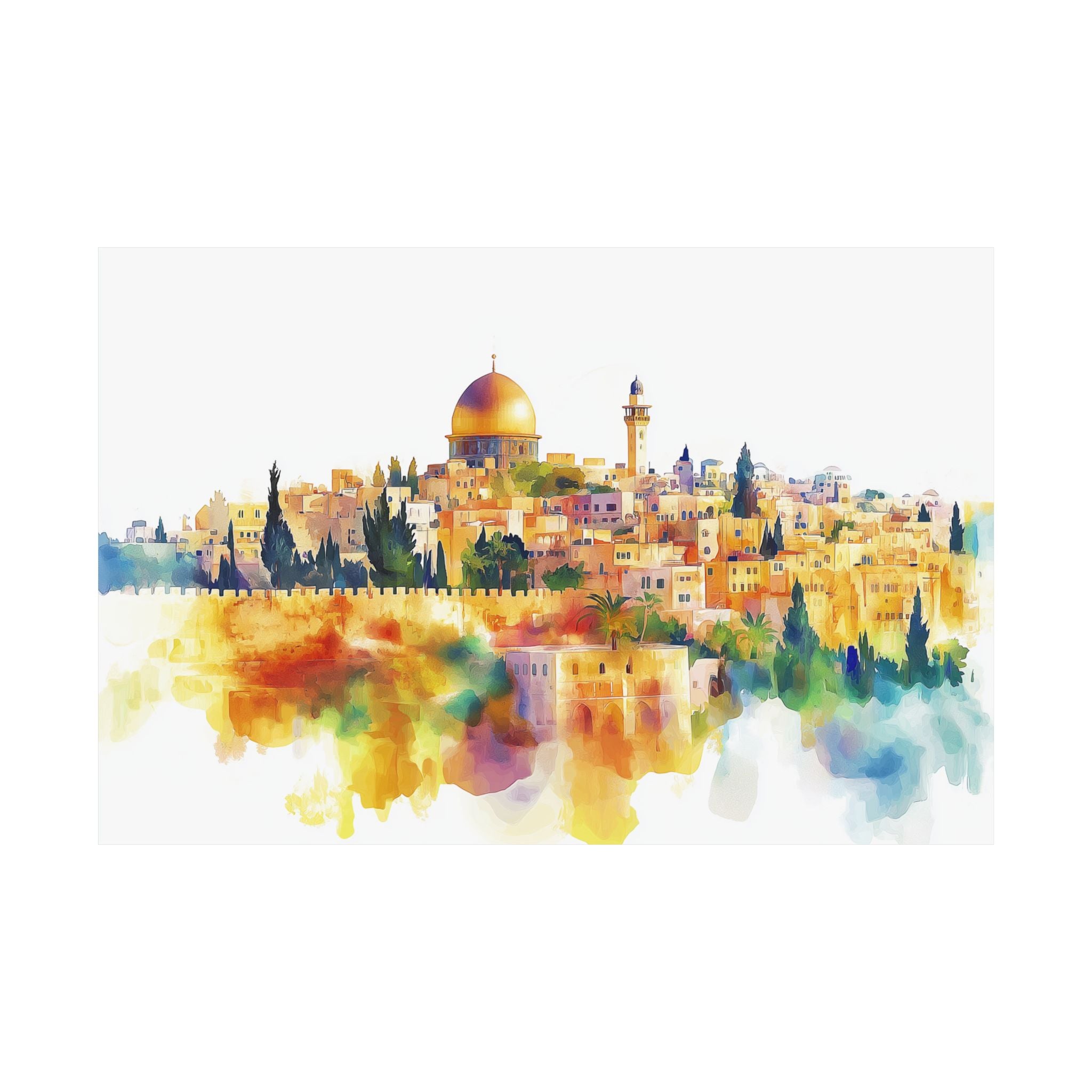 פוסטר אמנות קיר ירושלים כיפת הסלע אמנות יודאיקה מתנה