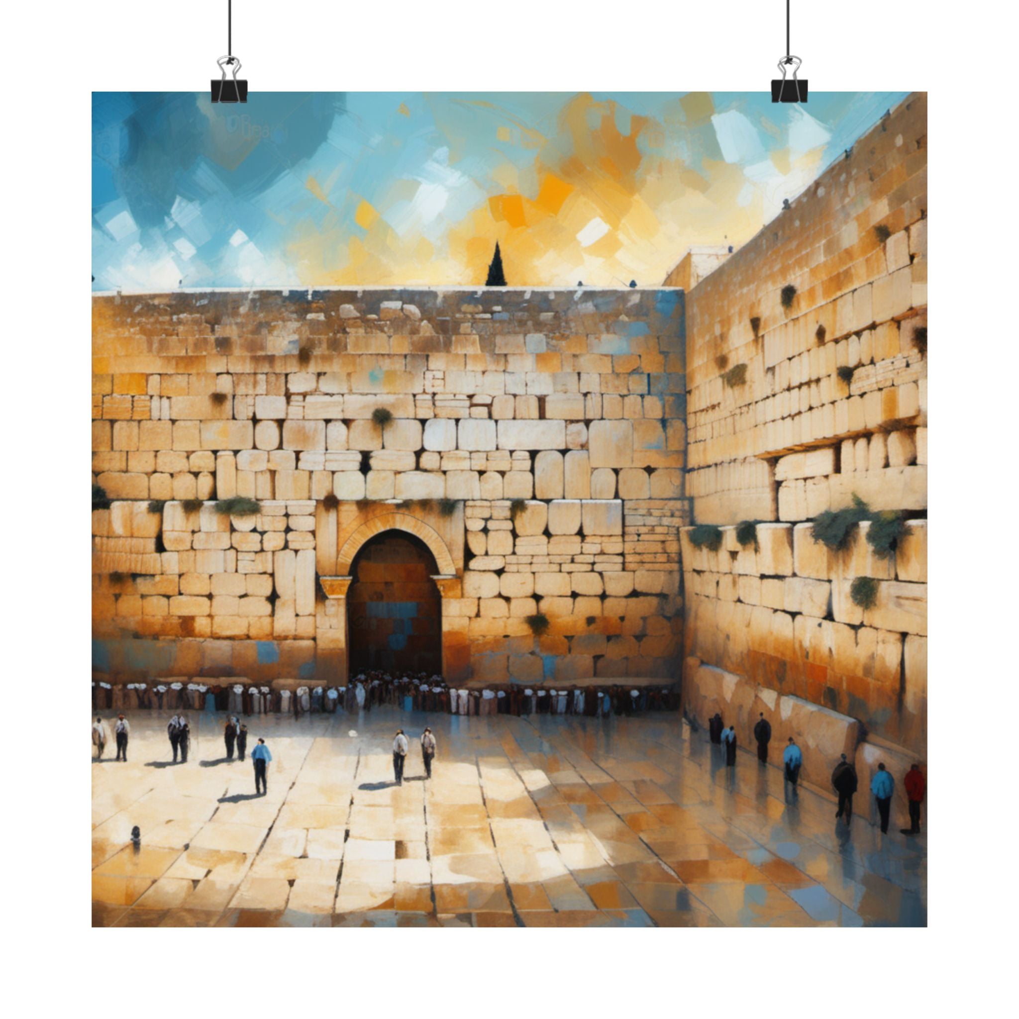 הדפס ציור שמן של הכותל המערבי, פוסטרים אנכיים מט