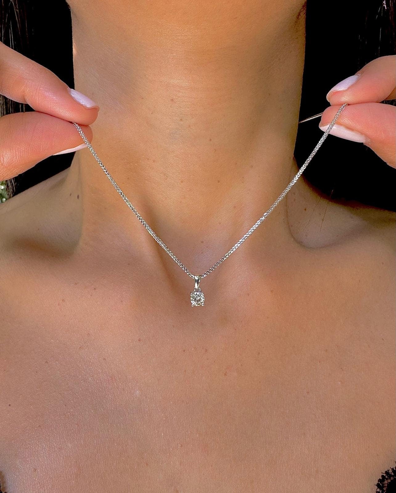 Lab Diamond Gold Necklace for Women Necklace 14k Gold Jewelry