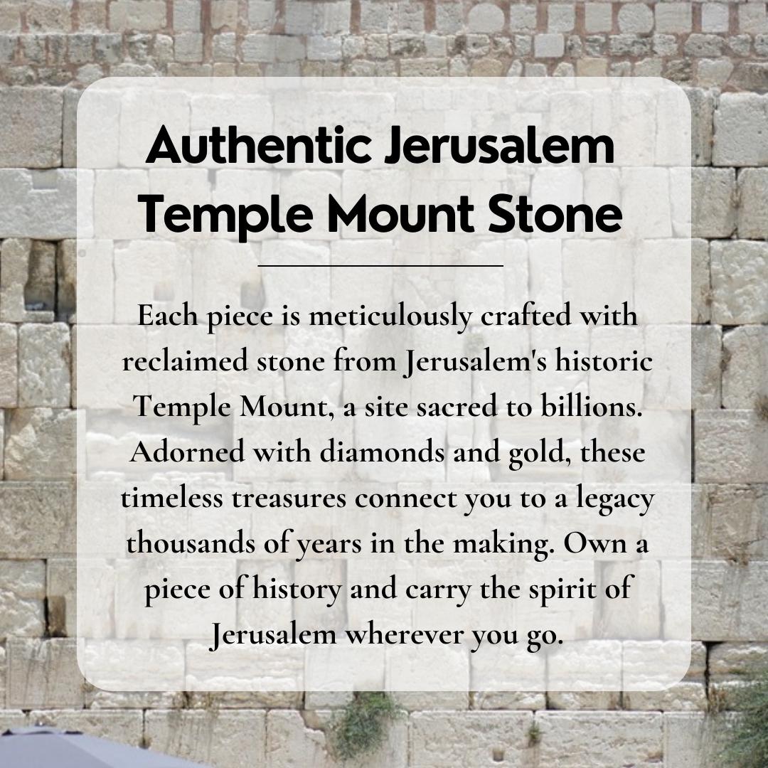 Magen David Necklace Jerusalem Stone Israel Necklace Diamond Gold Necklace Temple Mount