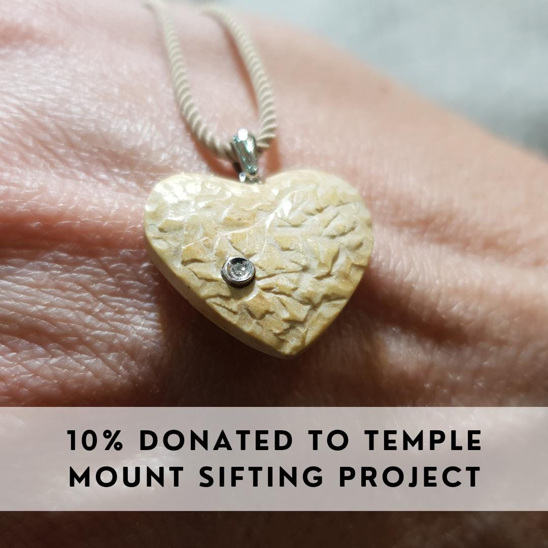 Israel Necklace Jerusalem Stone Necklace Diamonds Temple Mount