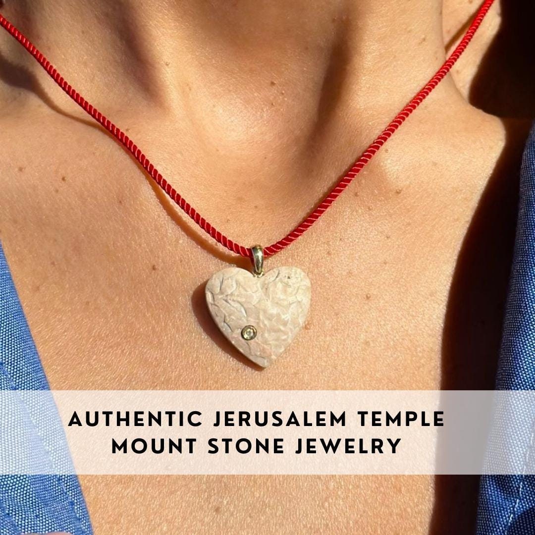 Israel Necklace Jerusalem Stone Necklace Diamonds Temple Mount