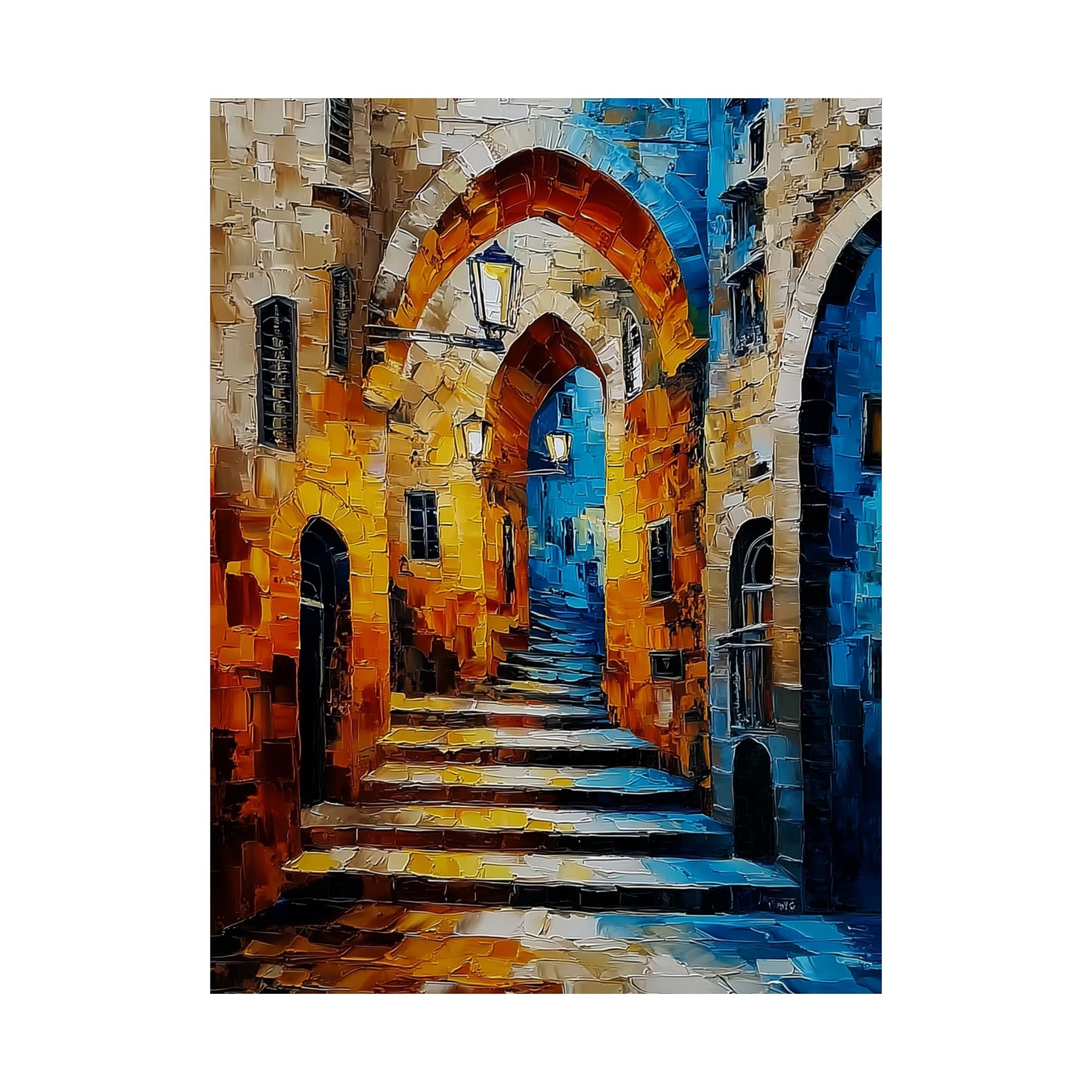 ציור קיר יהודי עם ציטוט תנ"כי ותפילה עברית