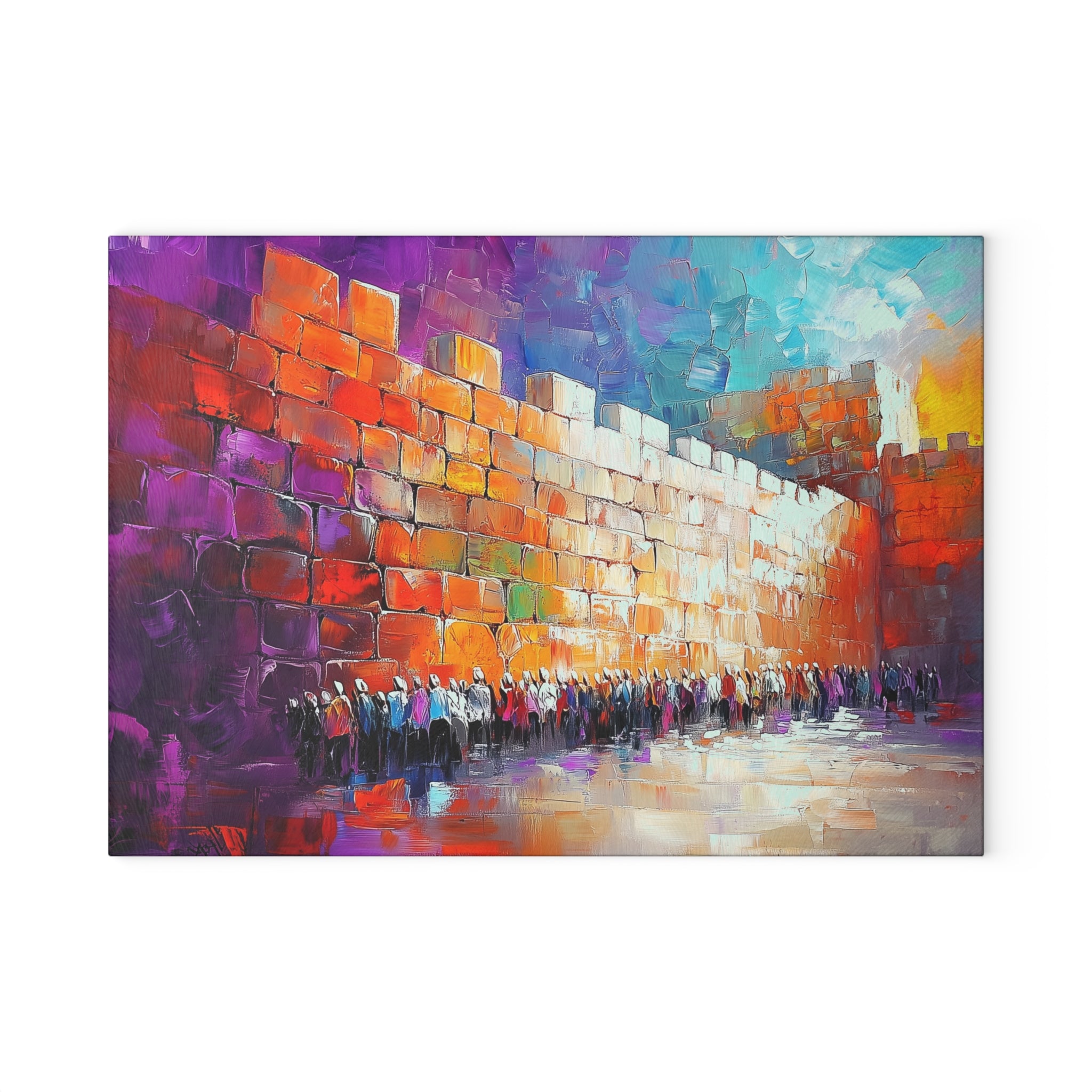 מגש יודאיקה מזכוכית של כותל ירושלים