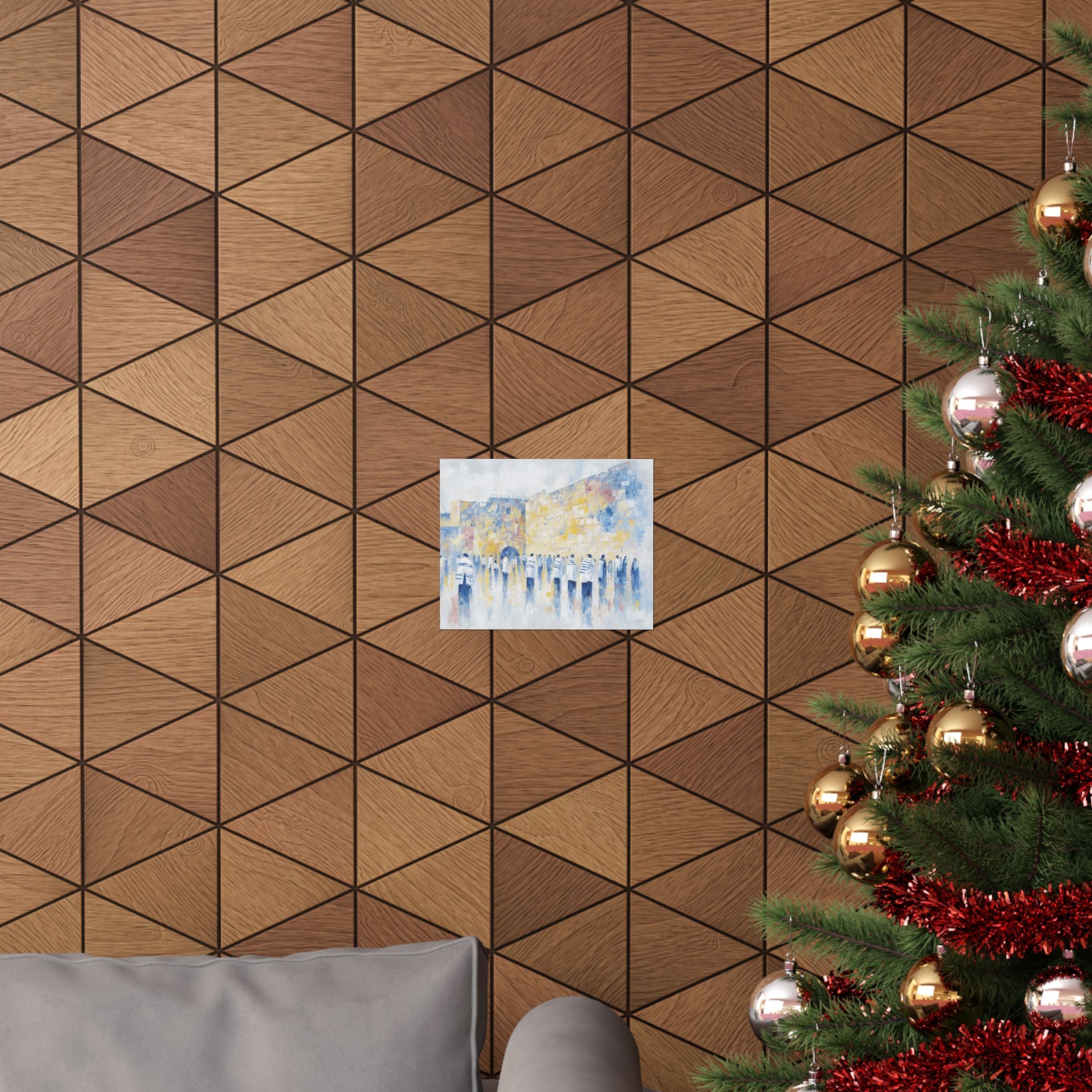 ציור קנבס של אמנות יודאיקה בכותל המערבי