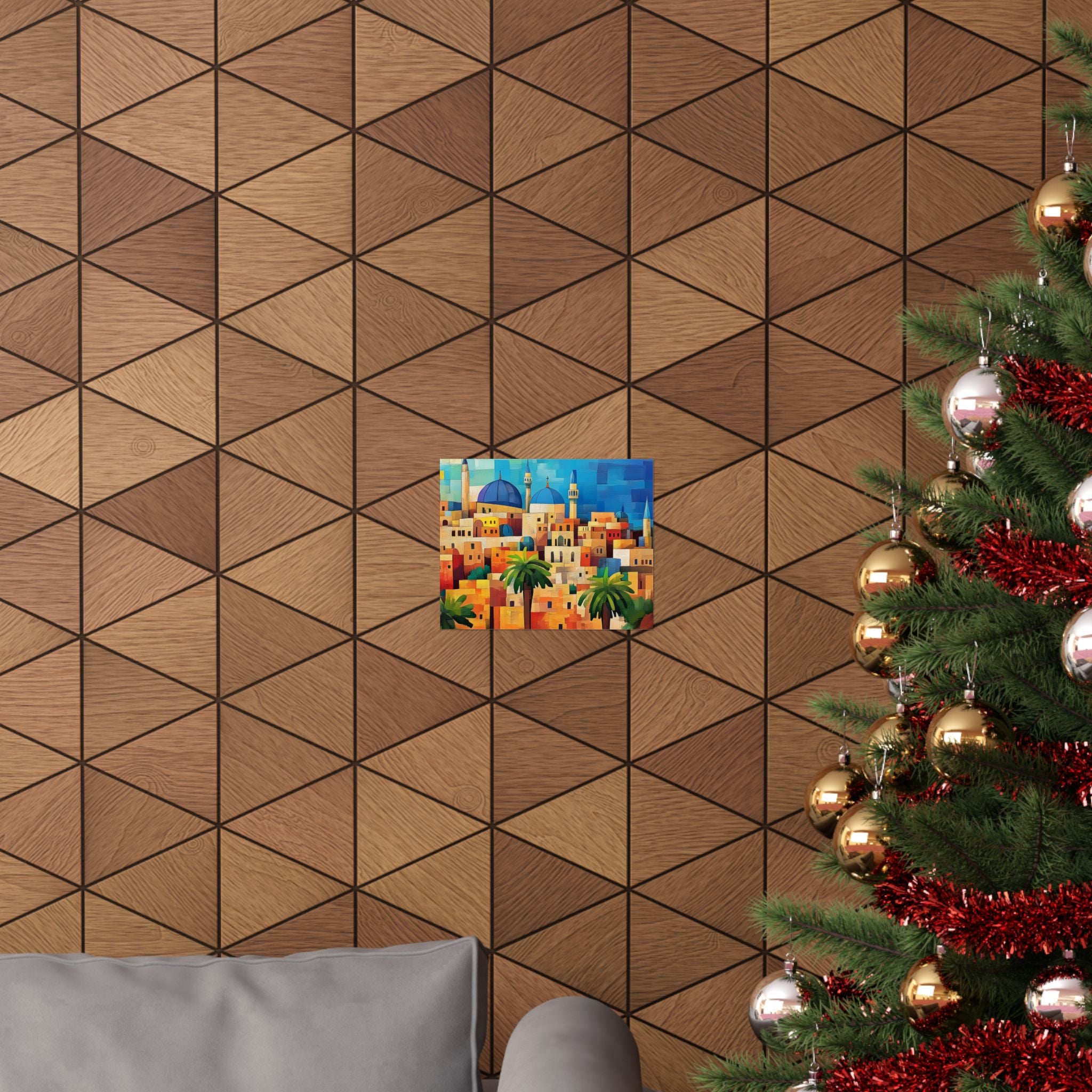 Colorful Jerusalem Judaica Wall Art Canvas Painting Old City Israel