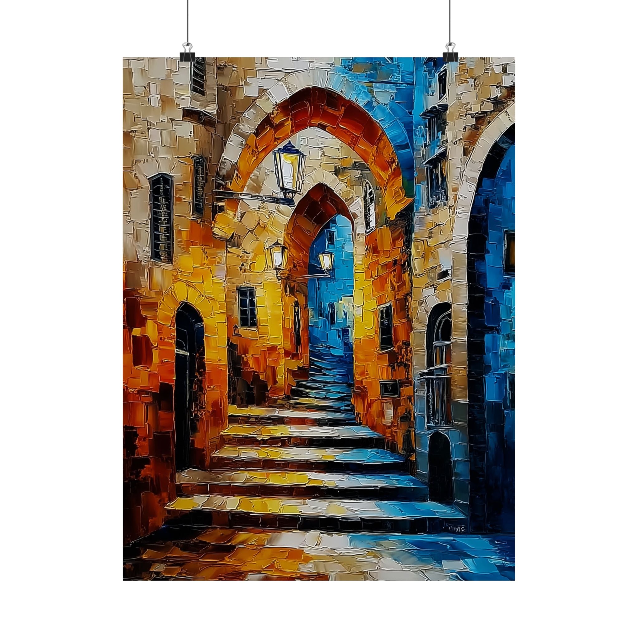 ציור קיר יהודי עם ציטוט תנ"כי ותפילה עברית