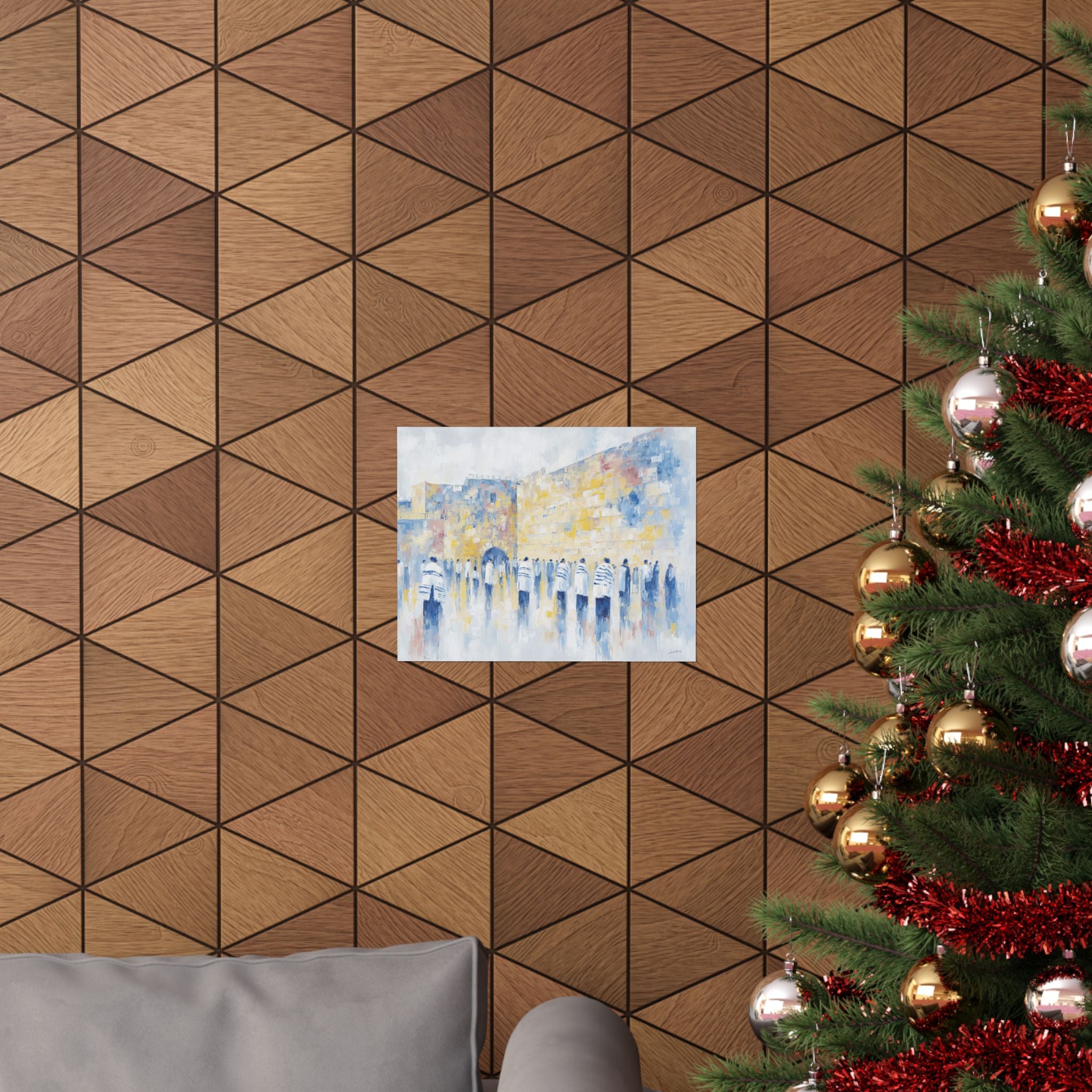 ציור קנבס של אמנות יודאיקה בכותל המערבי