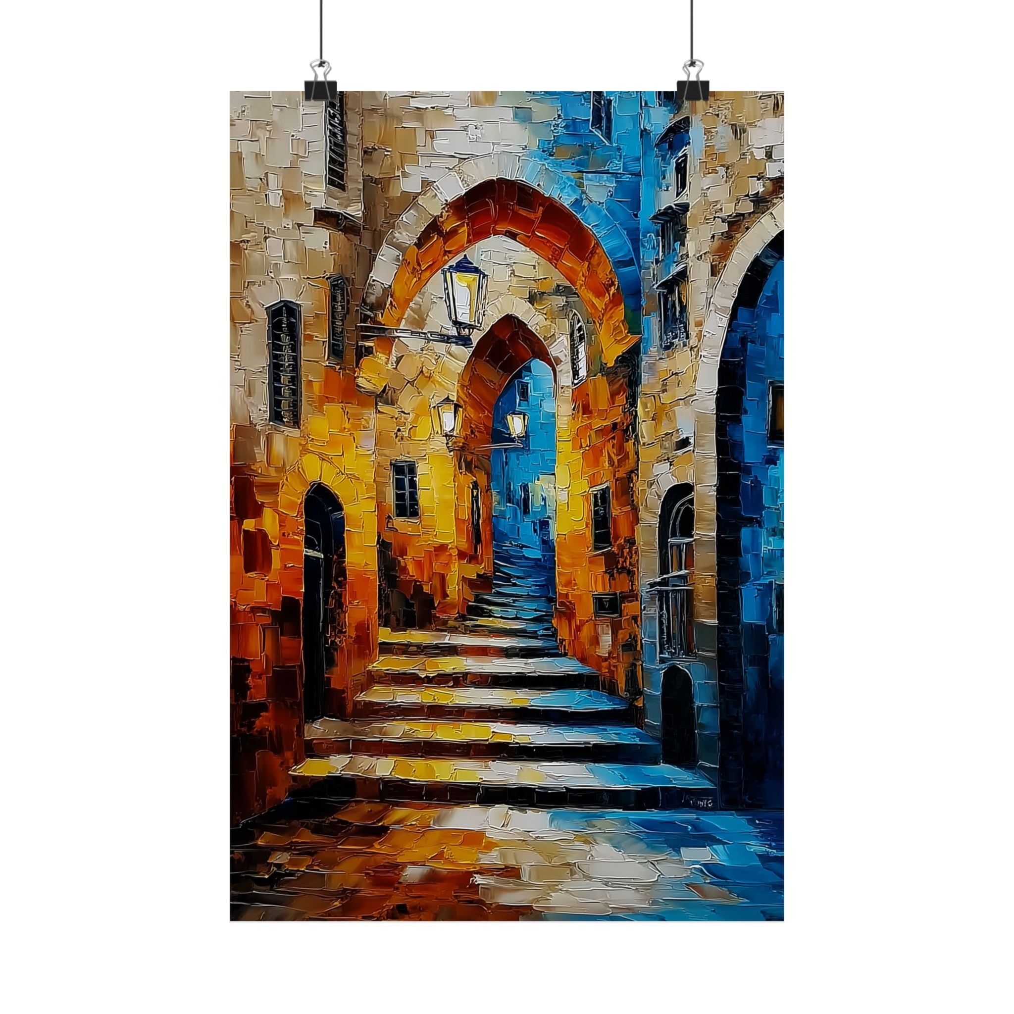 ציור קיר יהודי עם ציטוט תנ"כי ותפילה עברית