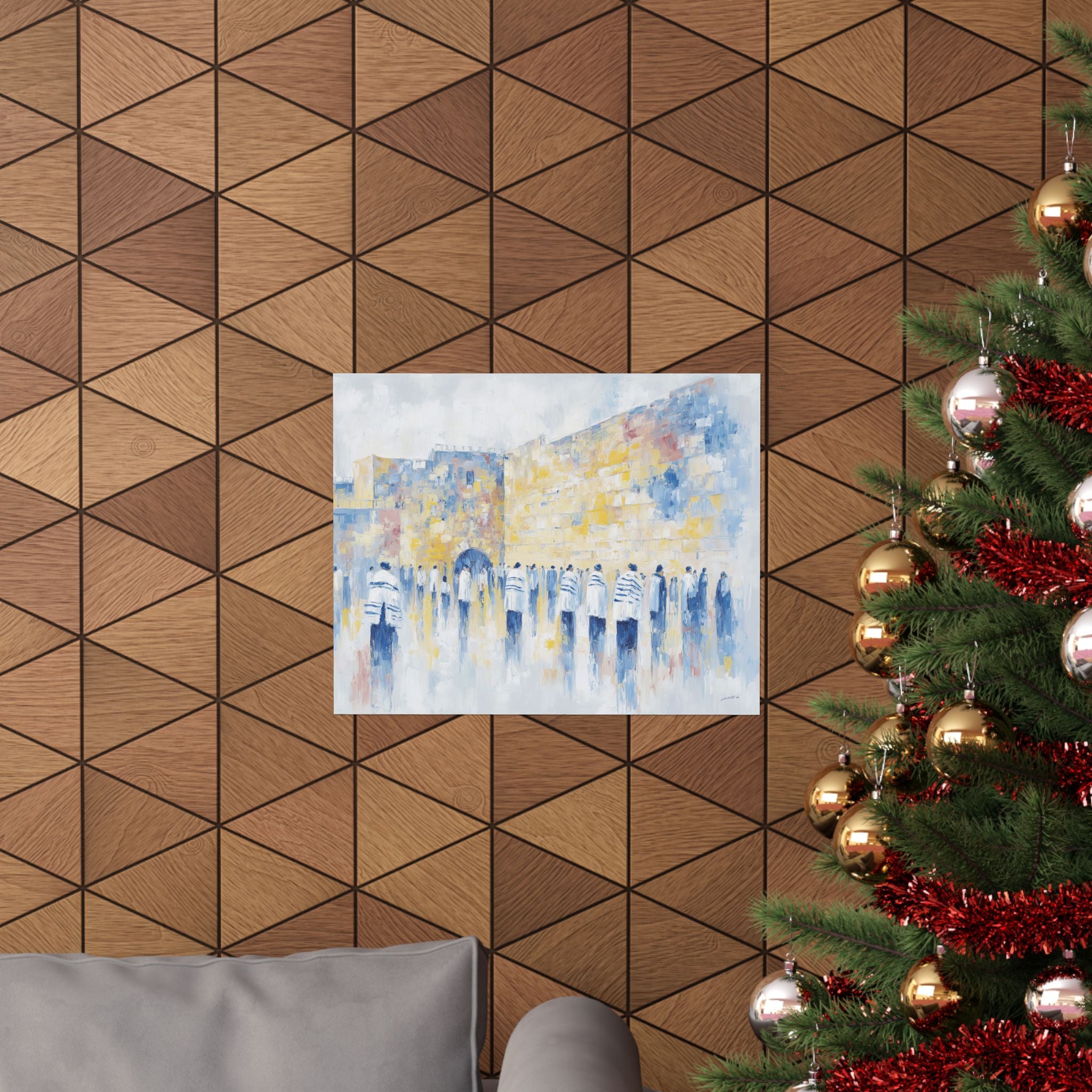 ציור קנבס של אמנות יודאיקה בכותל המערבי