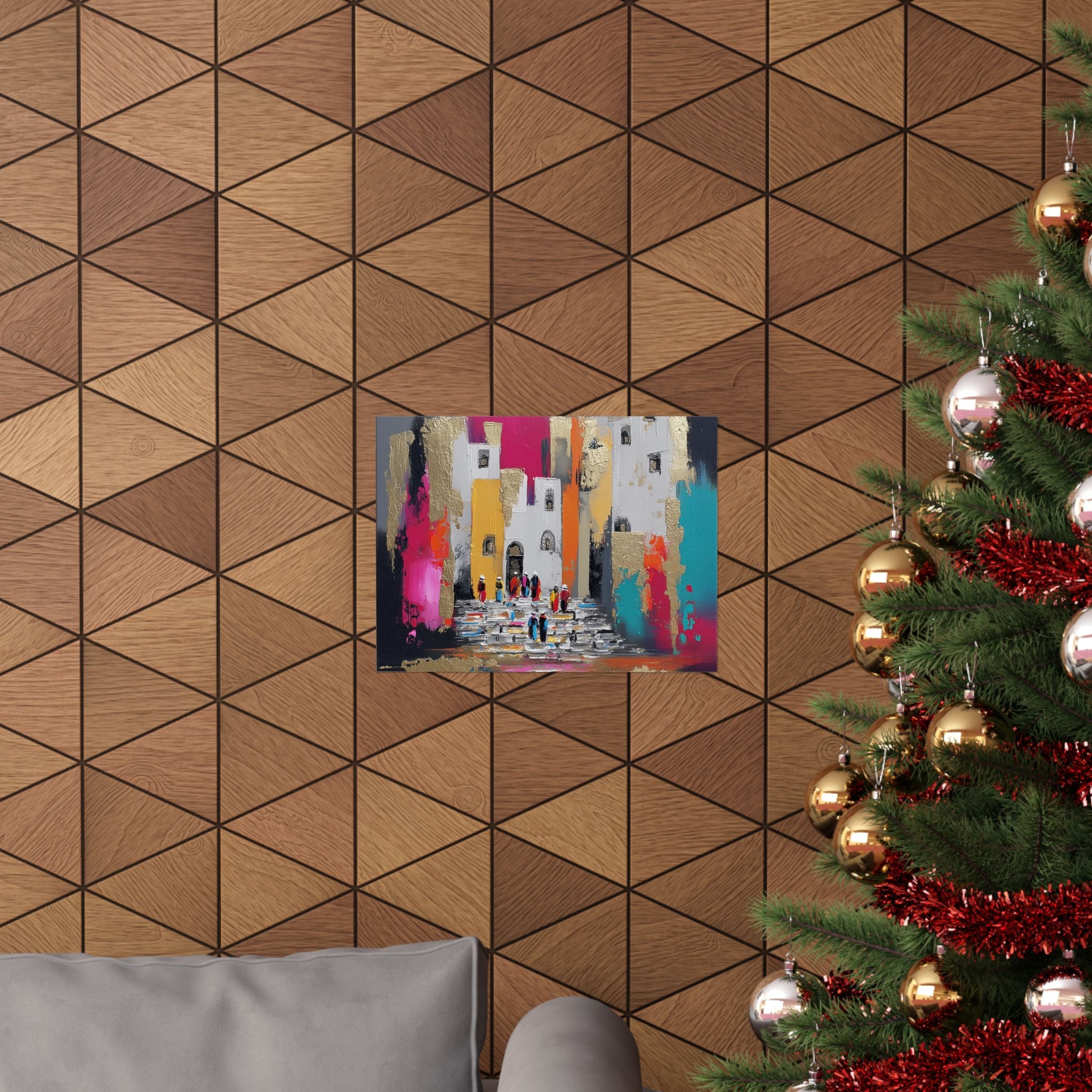 Colorful Jerusalem Judaica Wall Art Decor Canvas