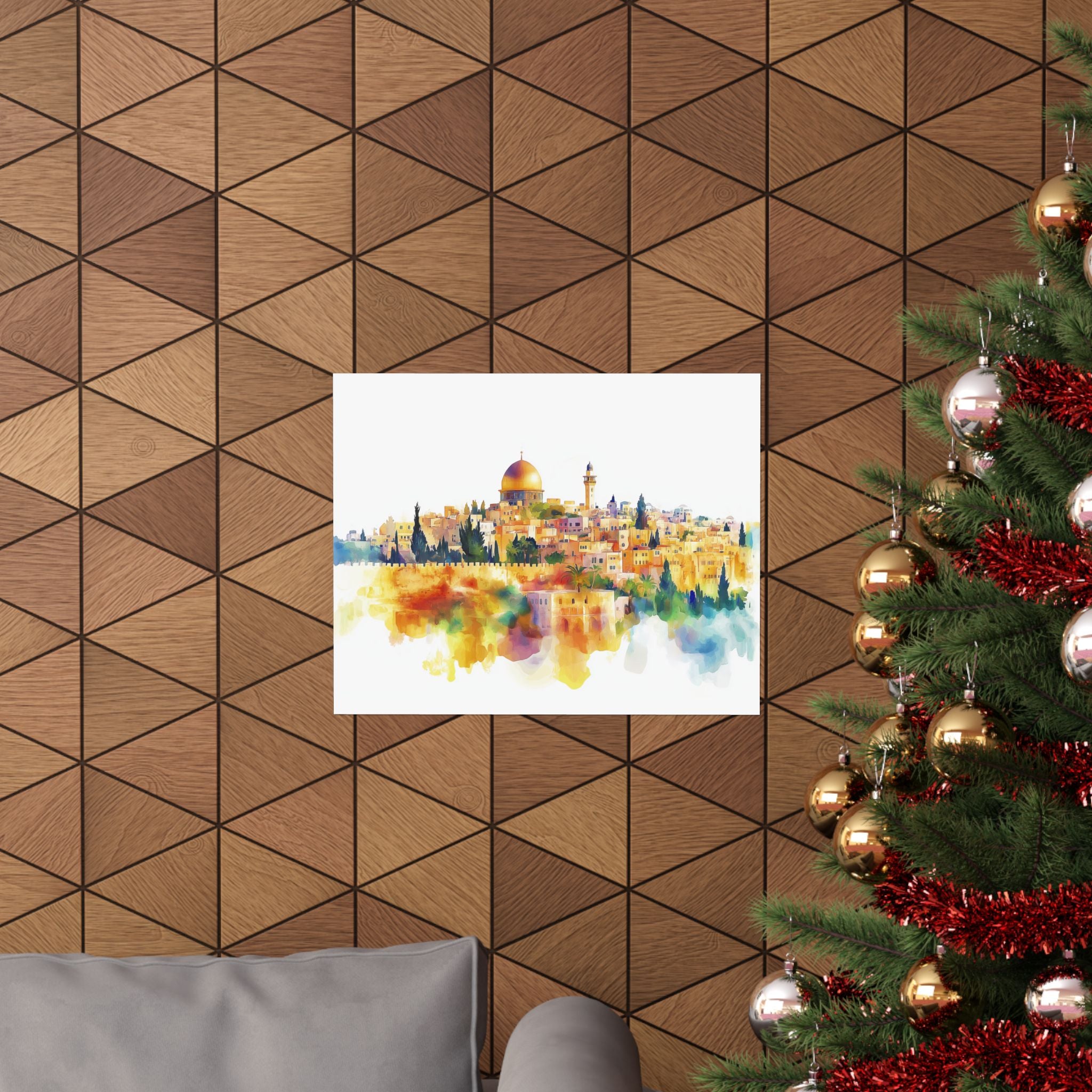 פוסטר אמנות קיר ירושלים כיפת הסלע אמנות יודאיקה מתנה