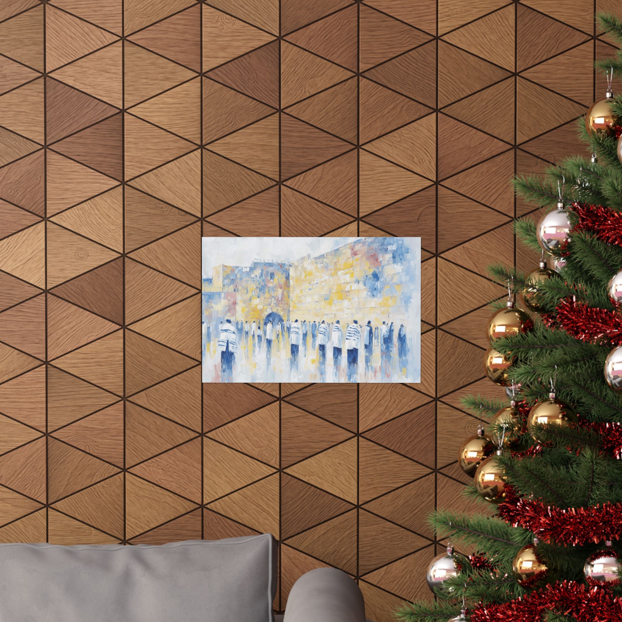 ציור קנבס של אמנות יודאיקה בכותל המערבי