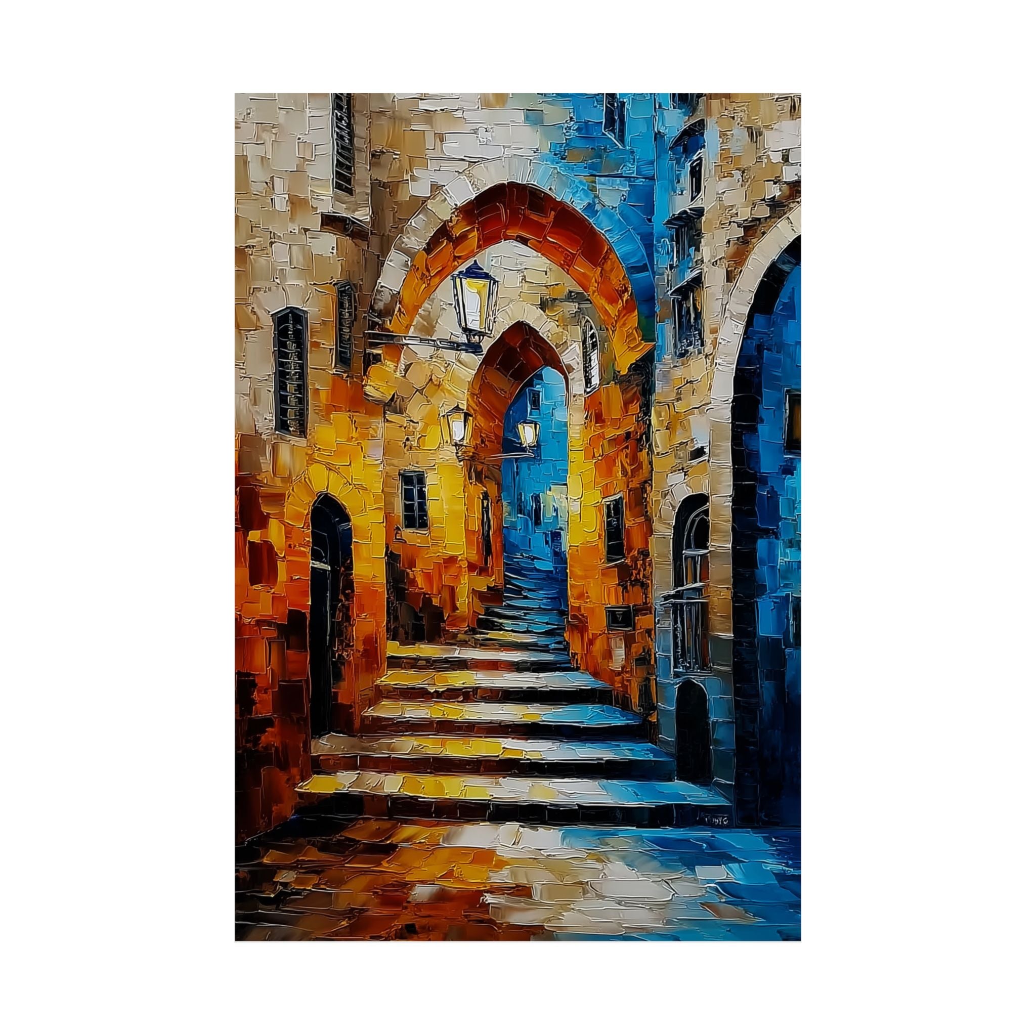 ציור קיר יהודי עם ציטוט תנ"כי ותפילה עברית