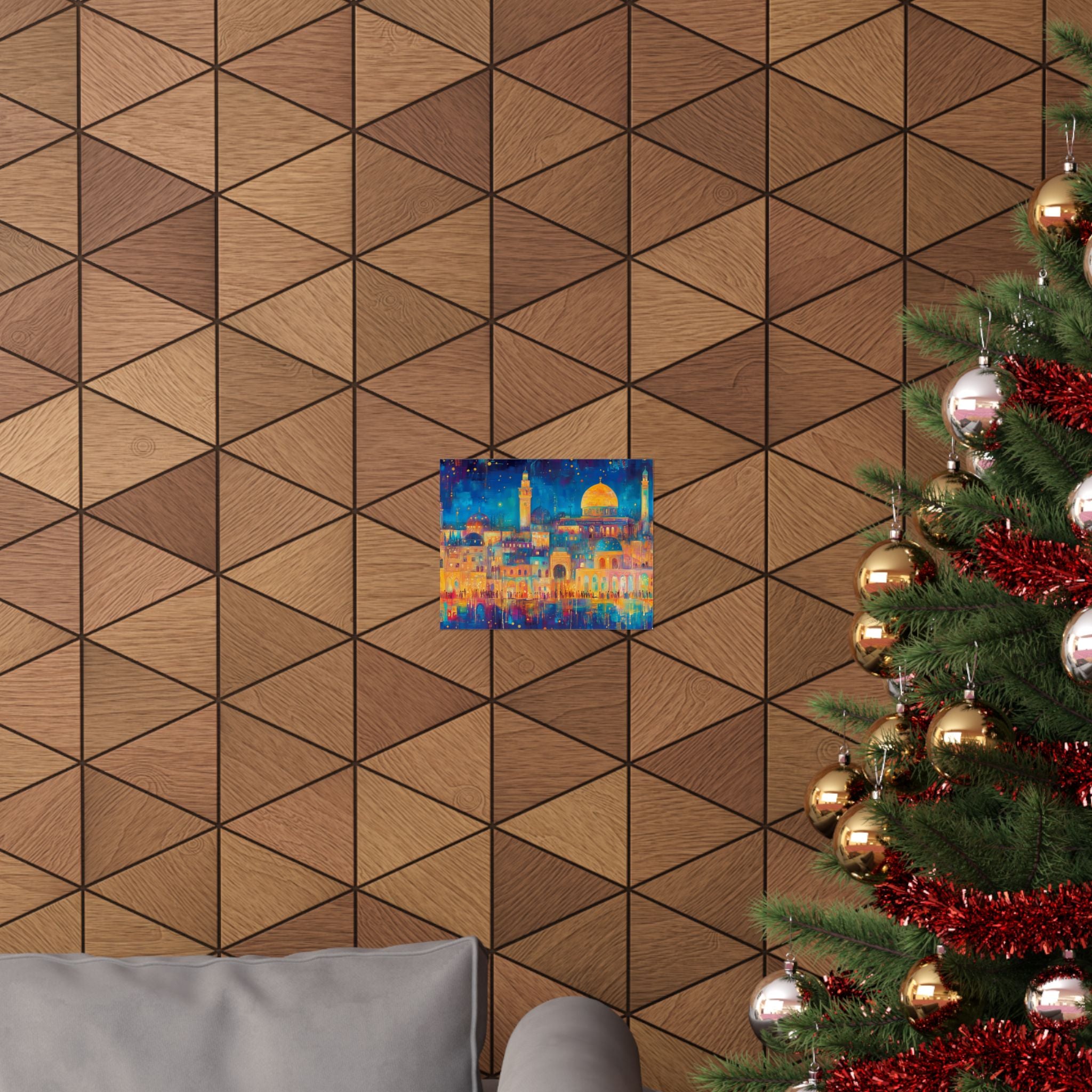 ציור קיר קו הרקיע של ירושלים, כיפת הסלע, מתנה יודאיקה