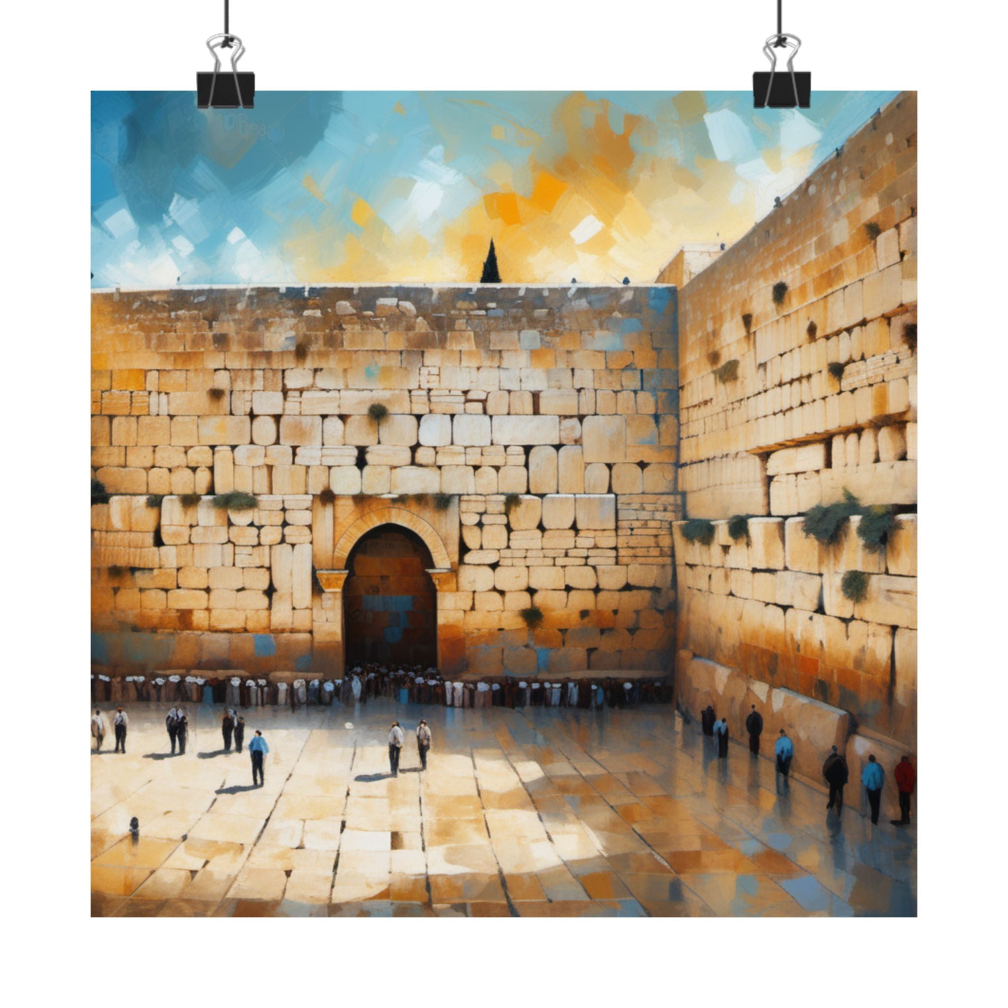 הדפס ציור שמן של הכותל המערבי, פוסטרים אנכיים מט