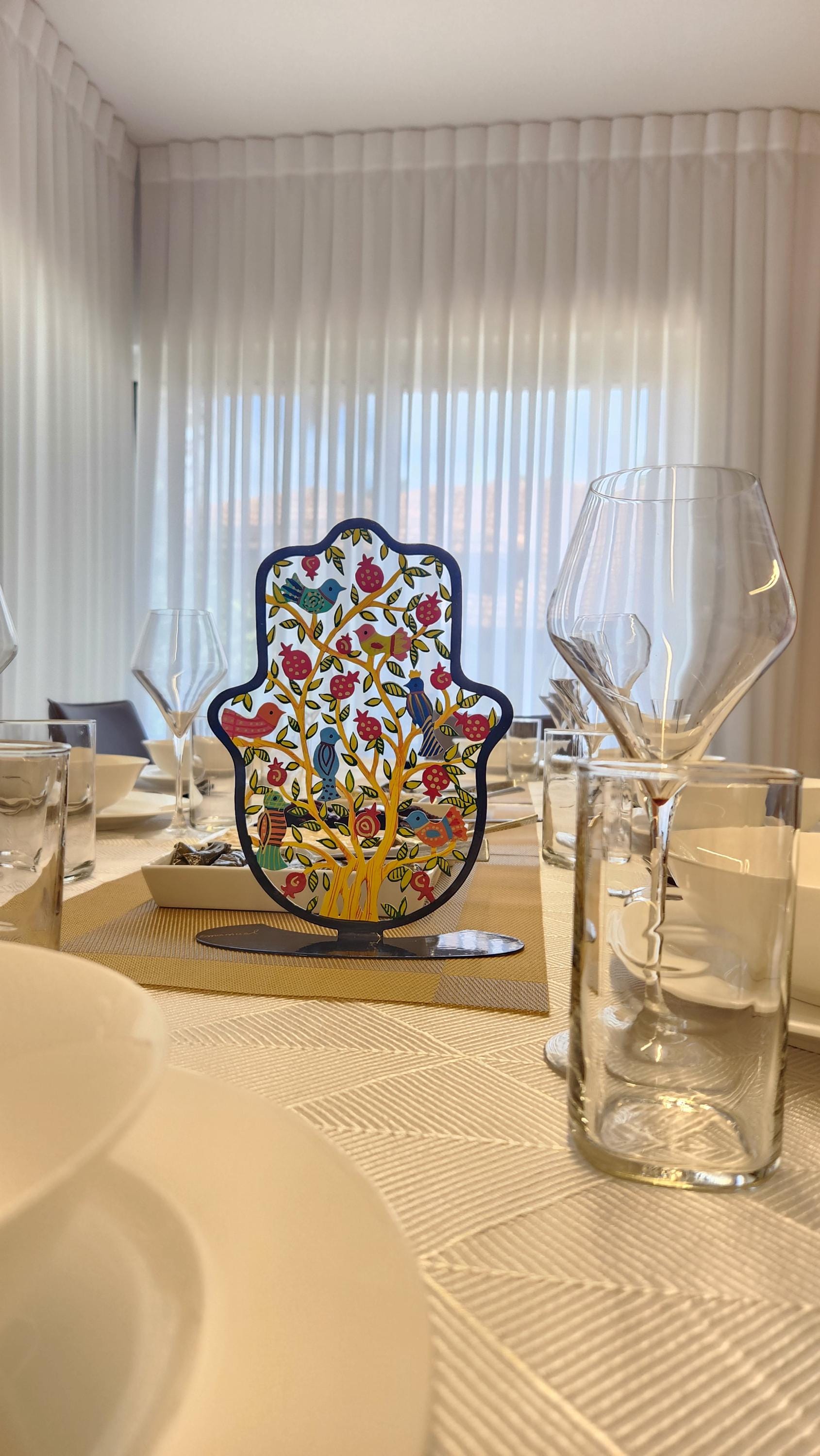 Yair Emanuel Judaica Art Metal Sign Israeli Artist Jewish Art  Hanukkah Gift Jewish Gifts Judaica Gift for Home Decor Hamsa Sign Pomegranate