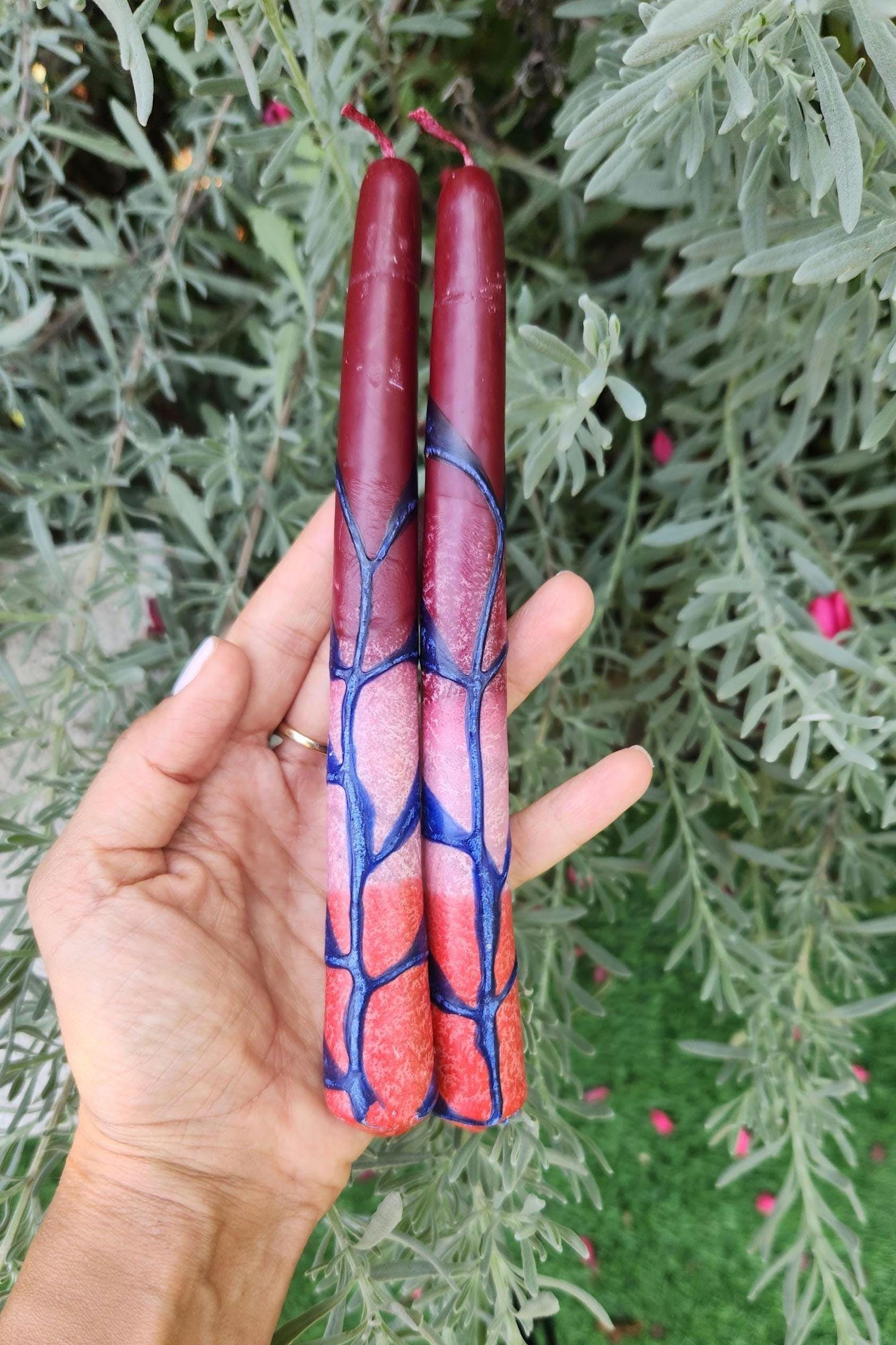 פמוטי קידוש לשבת בעבודת יד נרות שעוות דבורים לשבת נרות כשרים נרות שבת בעבודת יד בישראל אמנות יודאיקה שבת