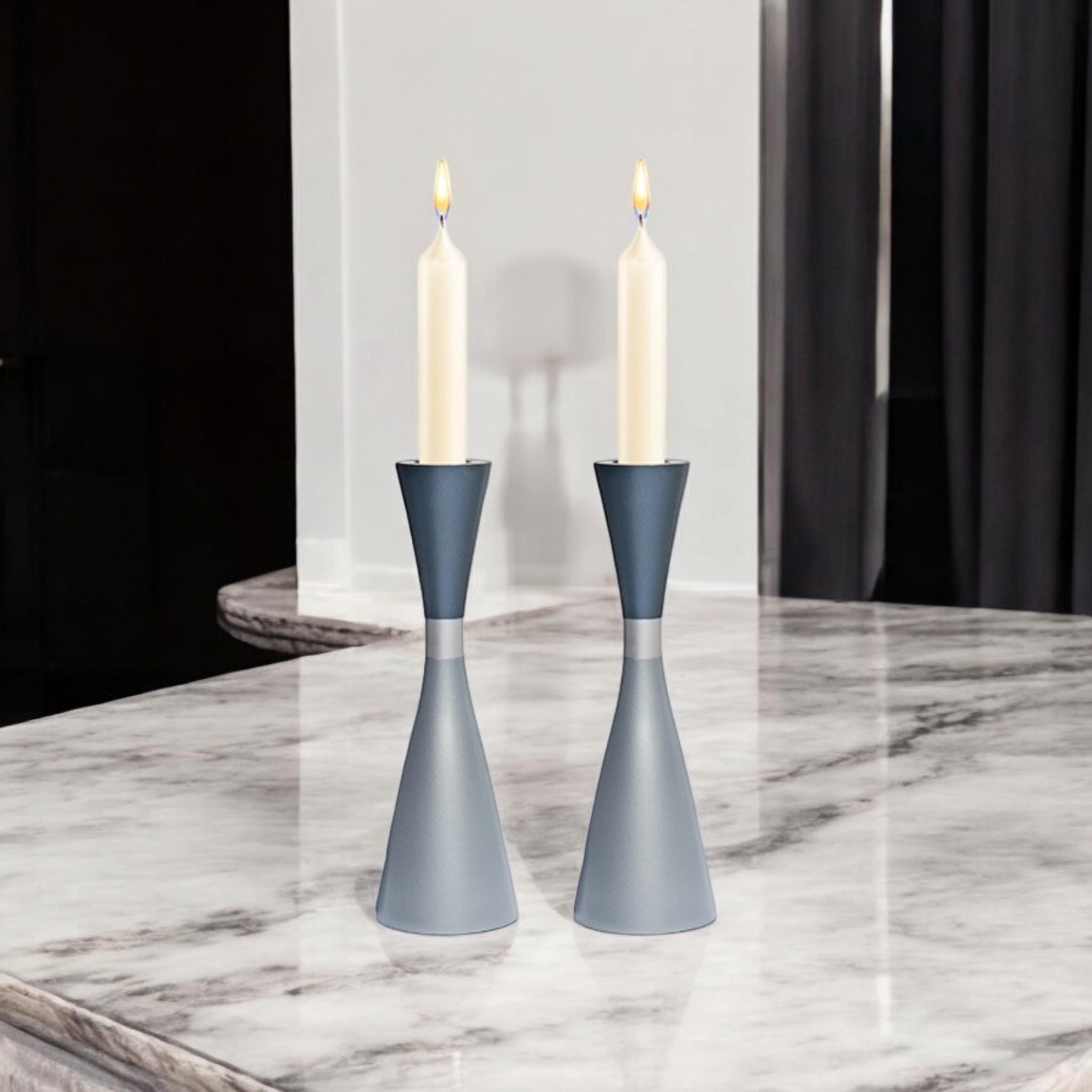 סט פמוטי קידוש לשבת לנרות שבת נרות כשרים פמוטי שבת מתנת יודאיקה מתנה יהודית אמנות ישראלית שבת שלום