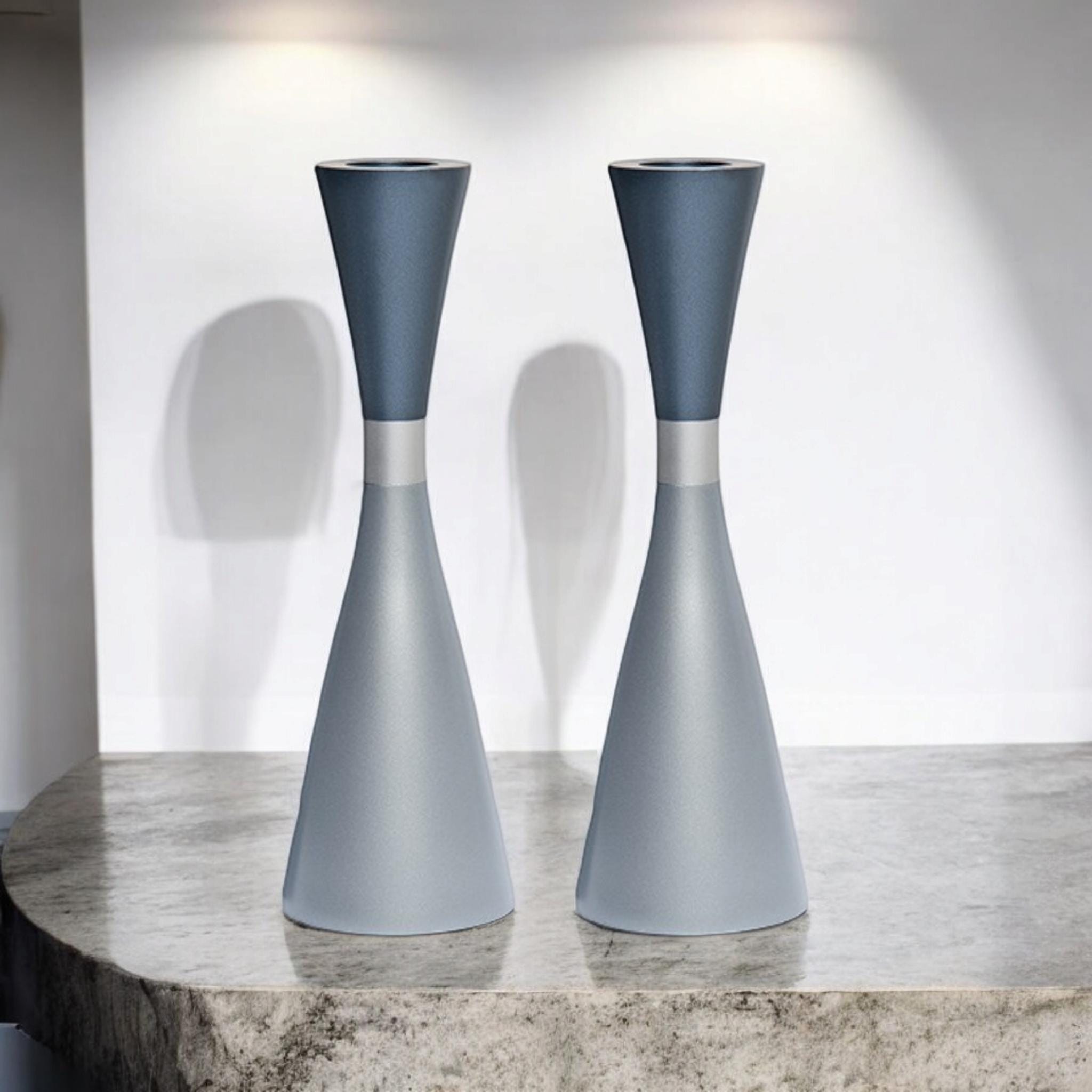 סט פמוטי קידוש לשבת לנרות שבת נרות כשרים פמוטי שבת מתנת יודאיקה מתנה יהודית אמנות ישראלית שבת שלום