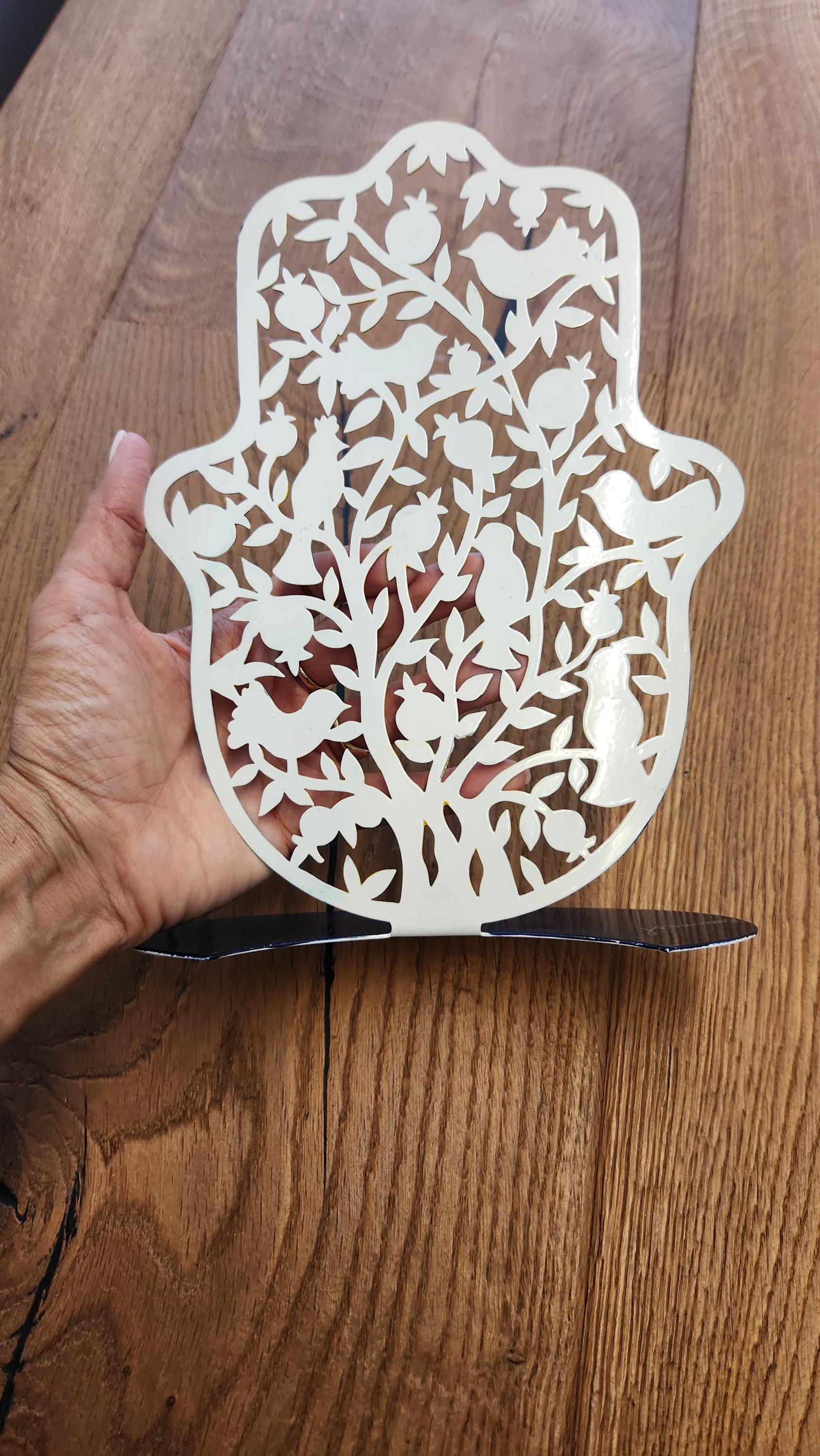 Yair Emanuel Judaica Art Metal Sign Israeli Artist Jewish Art  Hanukkah Gift Jewish Gifts Judaica Gift for Home Decor Hamsa Sign Pomegranate