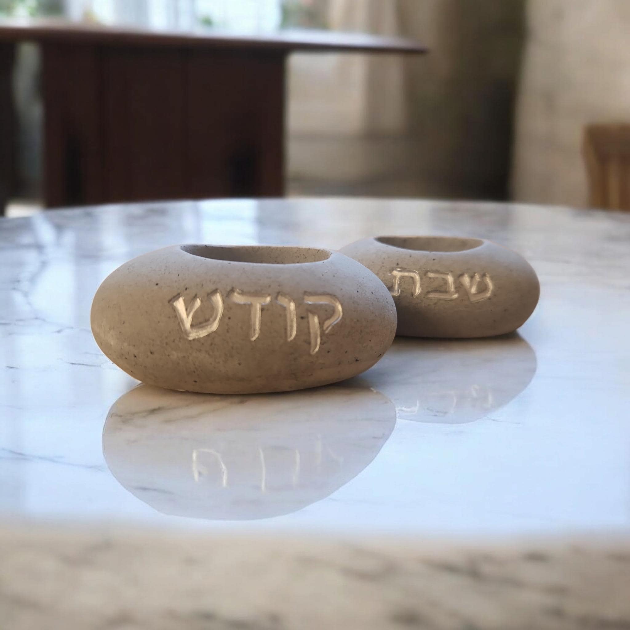 פמוט קידוש לשבת לנרות שבת נרות כשרים פמוטי שבת יודאיקה מתנה יהודית אמנות ישראלית שבת שלום