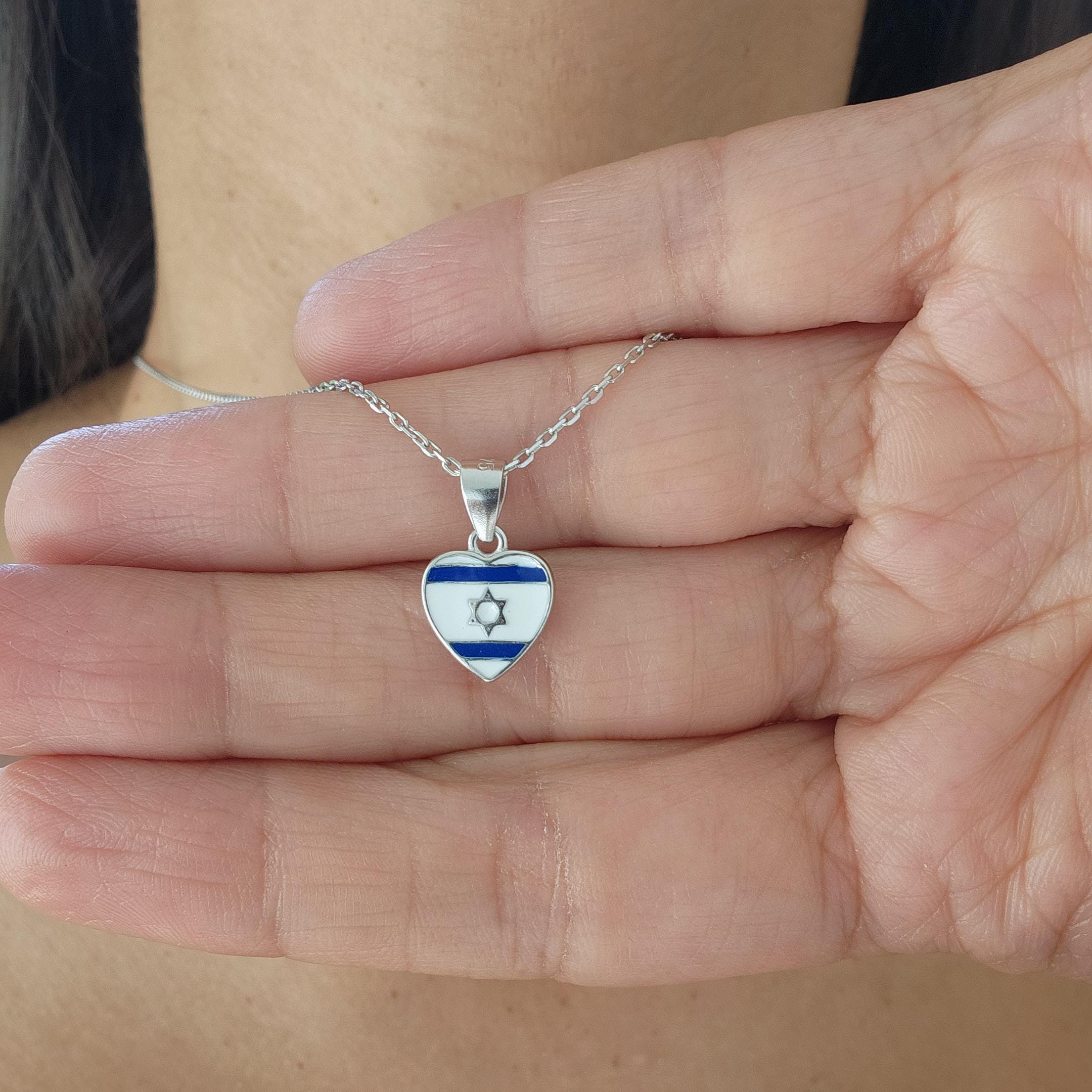 Israel Flag Necklace 925 Silver