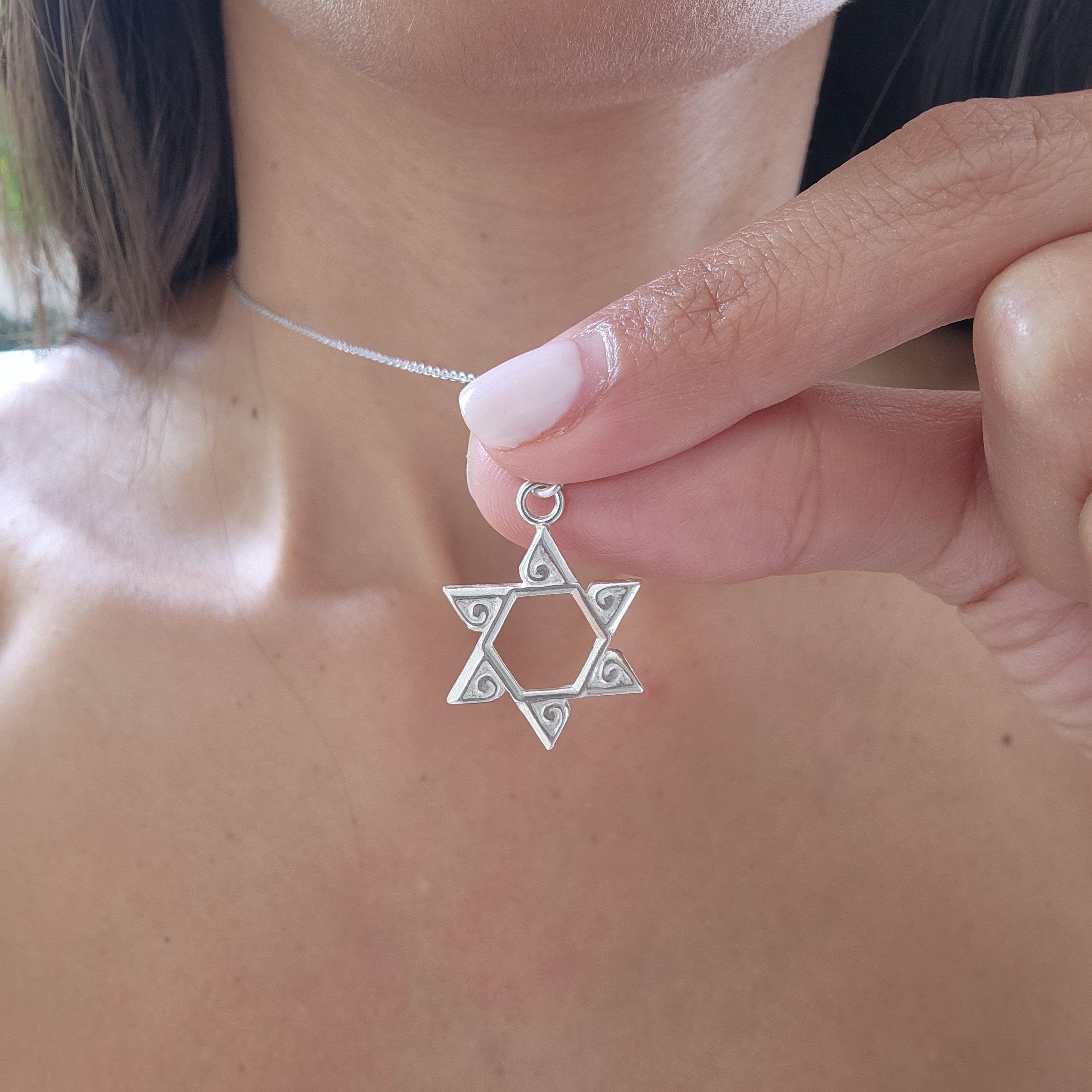 Magen David Necklace Israel 925 Silver Star of David Necklace