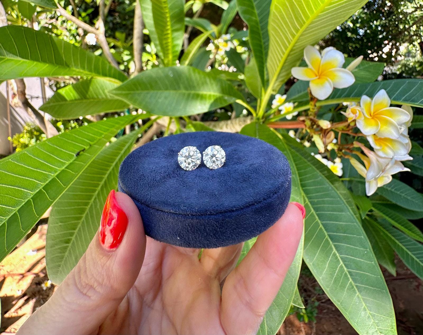 עגילי יהלומים מעובדים במעבדה 2 קראט יהלום מעבדה