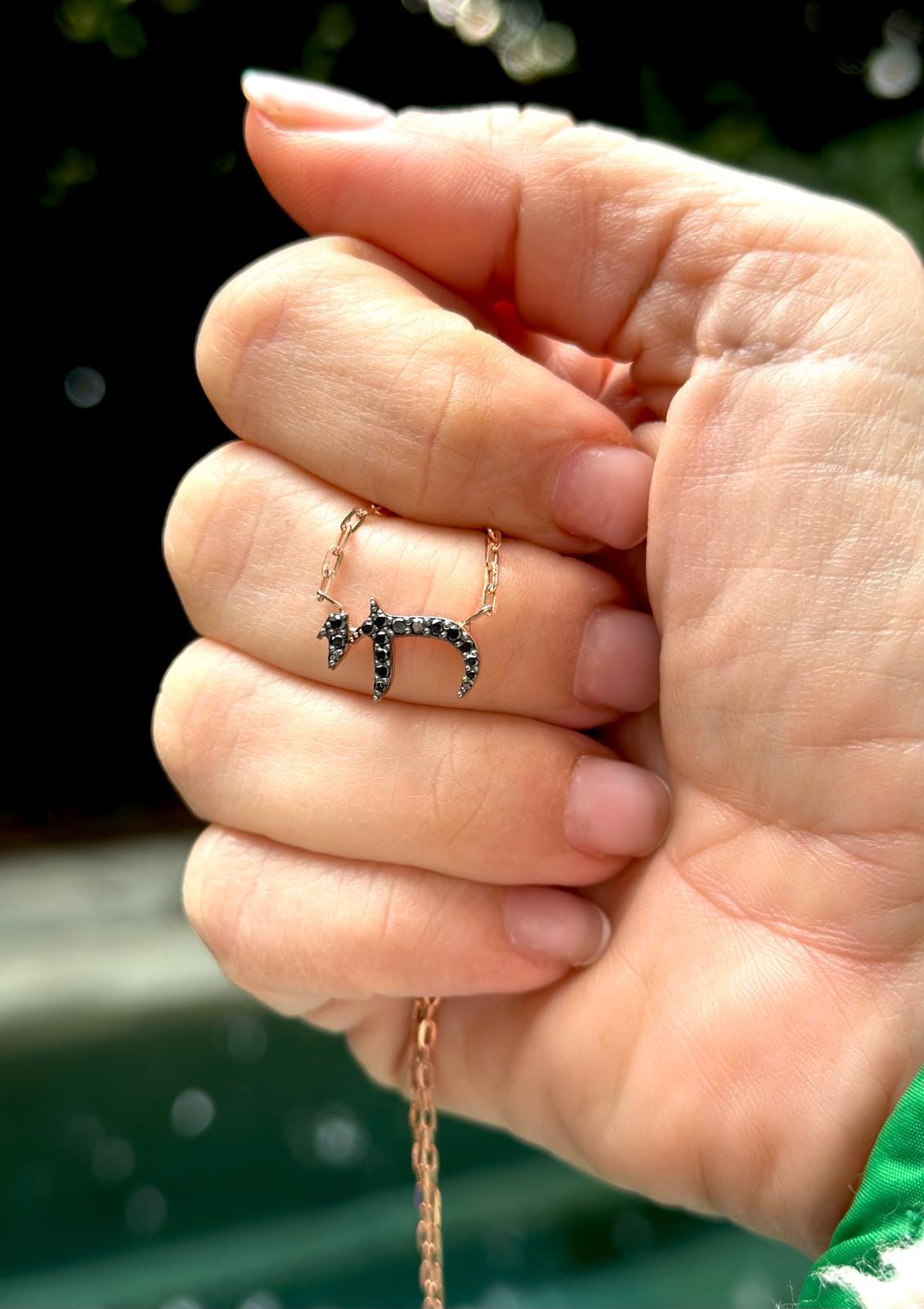 שרשרת צ'אי זהב יהלומים תוצרת ישראל 14 קראט זהב מלא