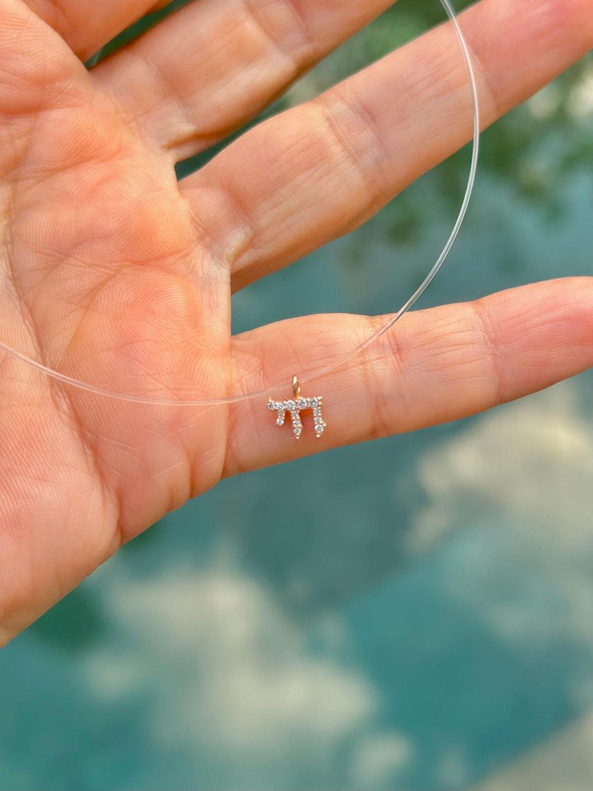 שרשרת צ'אי זהב יהלומים תוצרת ישראל 14 קראט זהב מלא