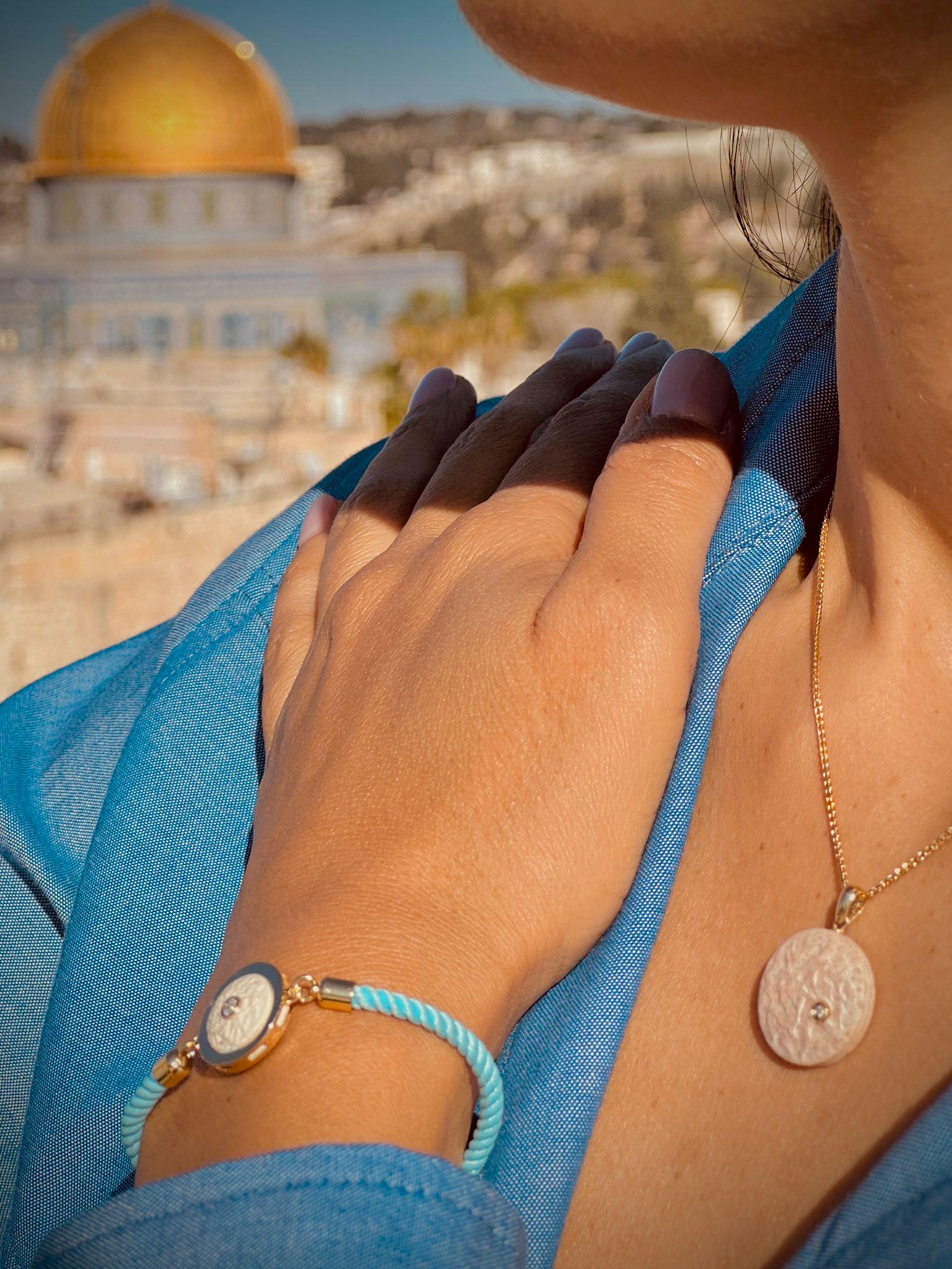 שרשרת אבן ירושלים ישראל שרשרת יהלום זהב הר הבית