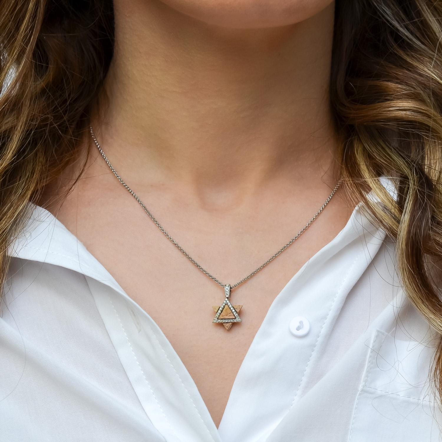 שרשרת מגן דוד ירושלים אבן ישראל שרשרת יהלום שרשרת זהב הר הבית