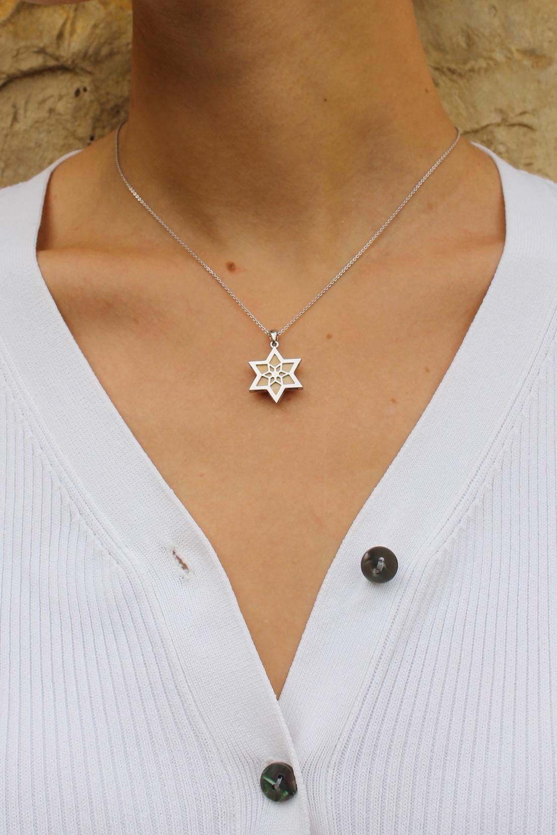 שרשרת מגן דוד ירושלים אבן ישראל שרשרת יהלום שרשרת זהב הר הבית