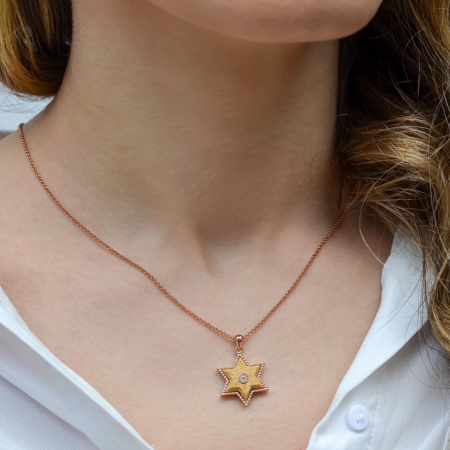 שרשרת מגן דוד ירושלים אבן ישראל שרשרת יהלום שרשרת זהב הר הבית