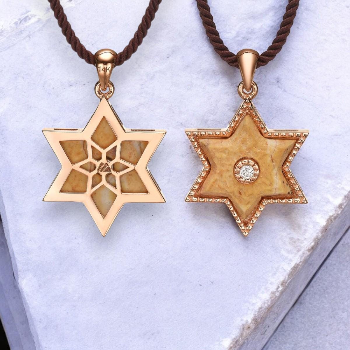 שרשרת מגן דוד ירושלים אבן ישראל שרשרת יהלום שרשרת זהב הר הבית