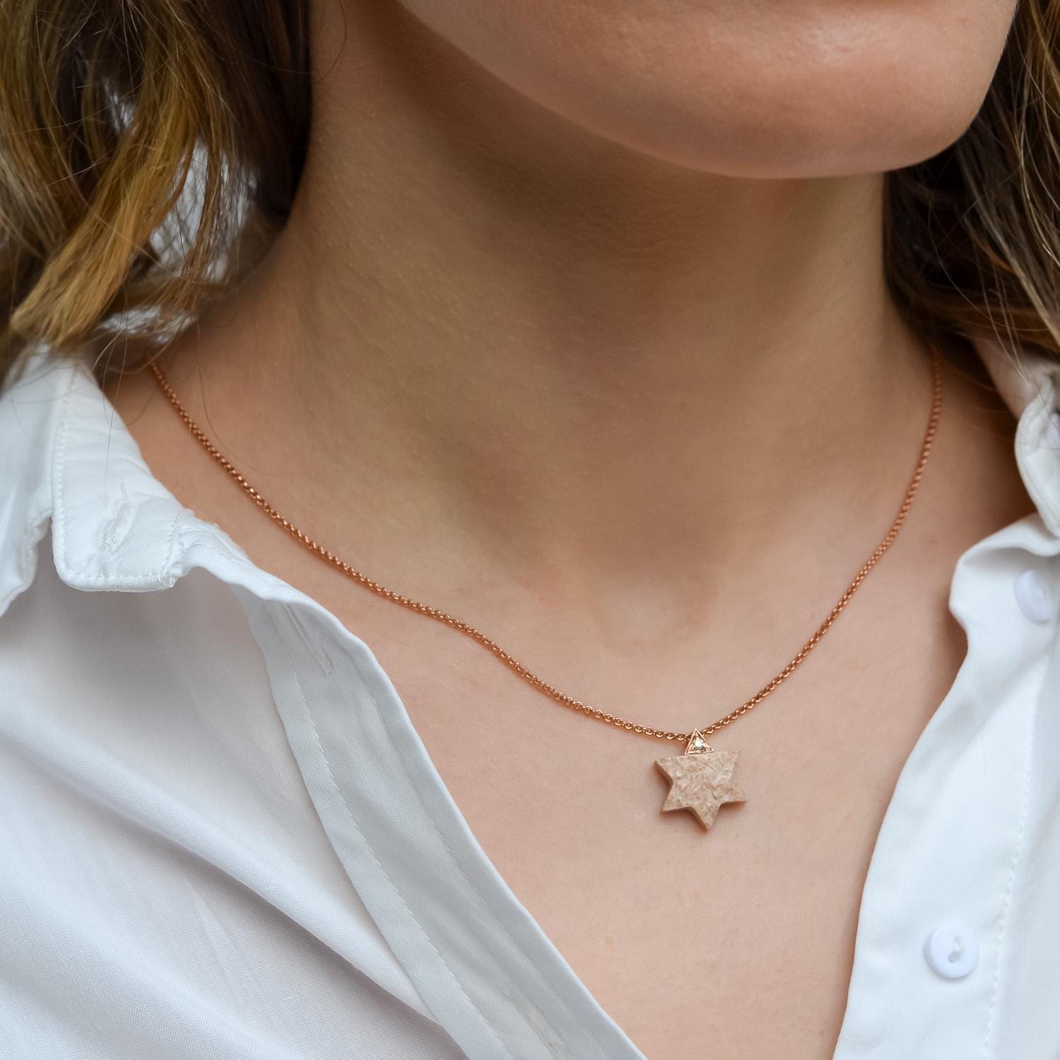 שרשרת מגן דוד ירושלים אבן ישראל שרשרת יהלום שרשרת זהב הר הבית