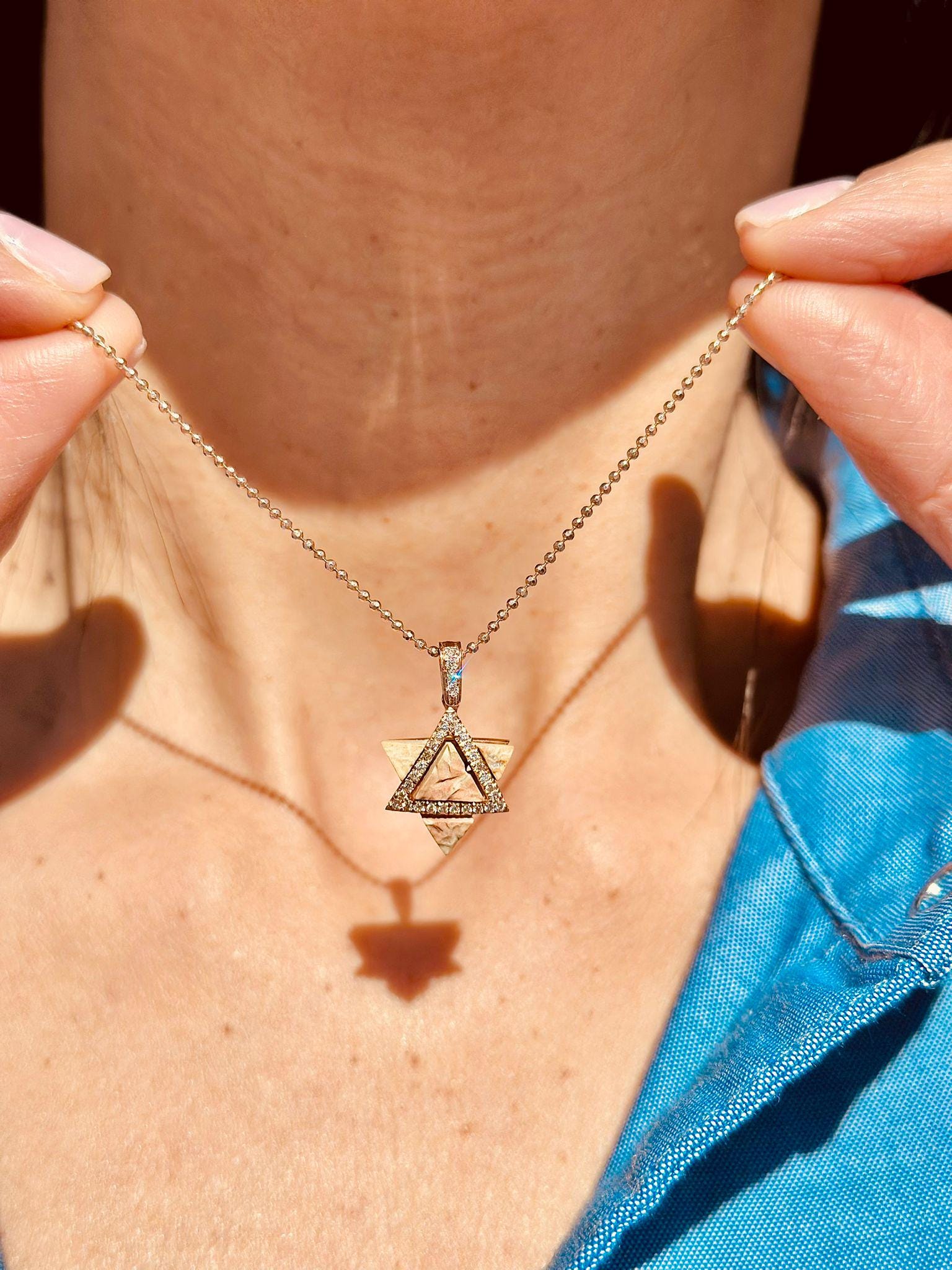 שרשרת מגן דוד ירושלים אבן ישראל שרשרת יהלום שרשרת זהב הר הבית