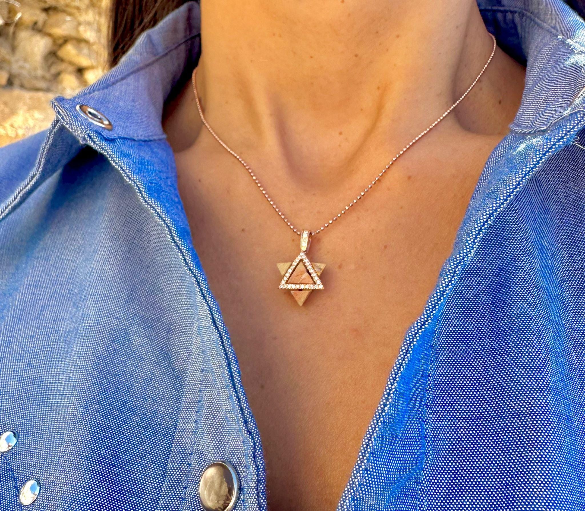 שרשרת מגן דוד ירושלים אבן ישראל שרשרת יהלום שרשרת זהב הר הבית