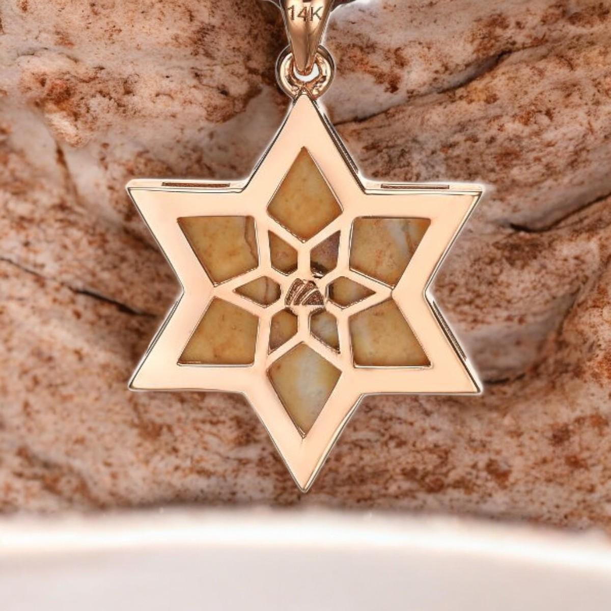 שרשרת מגן דוד ירושלים אבן ישראל שרשרת יהלום שרשרת זהב הר הבית