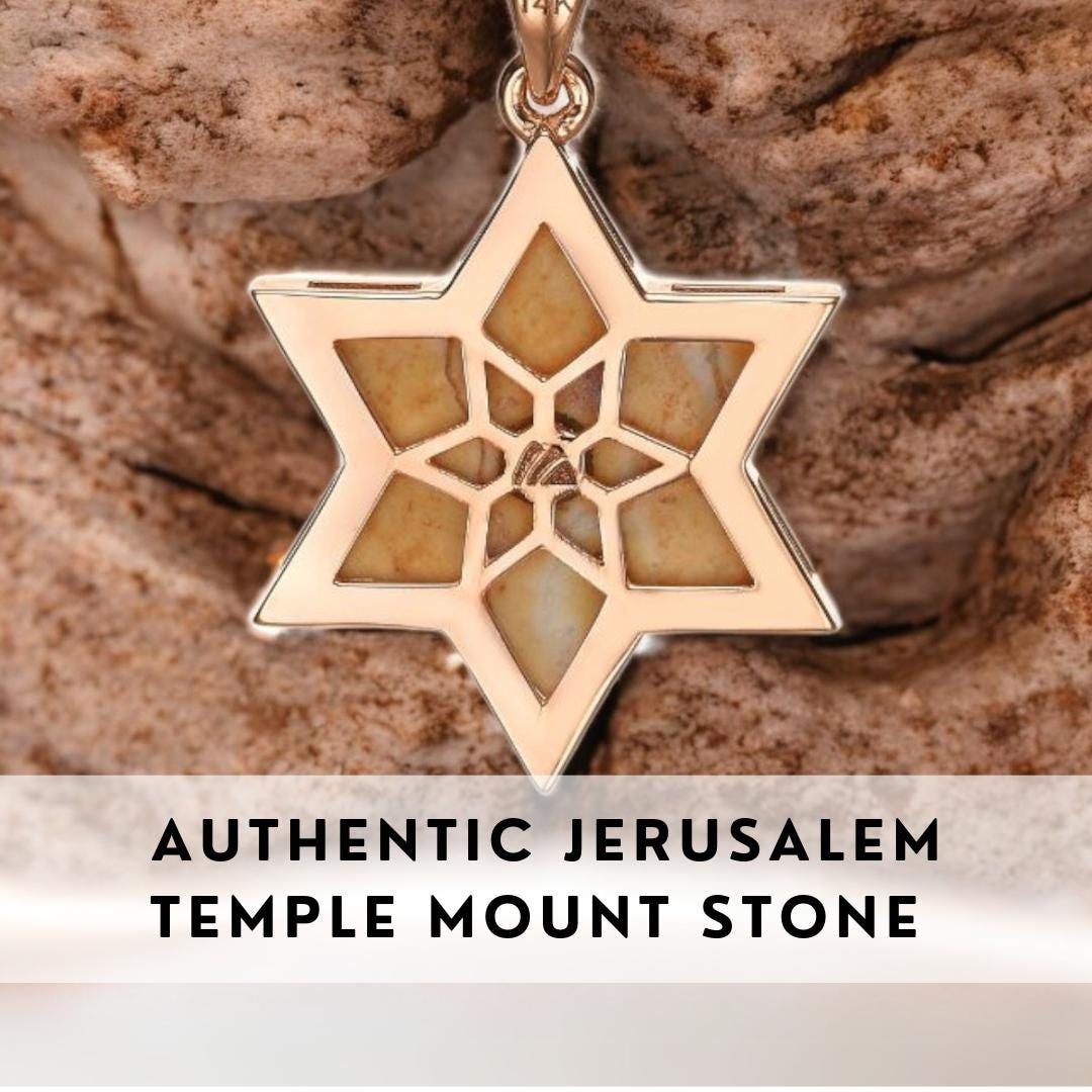 שרשרת מגן דוד ירושלים אבן ישראל שרשרת יהלום שרשרת זהב הר הבית